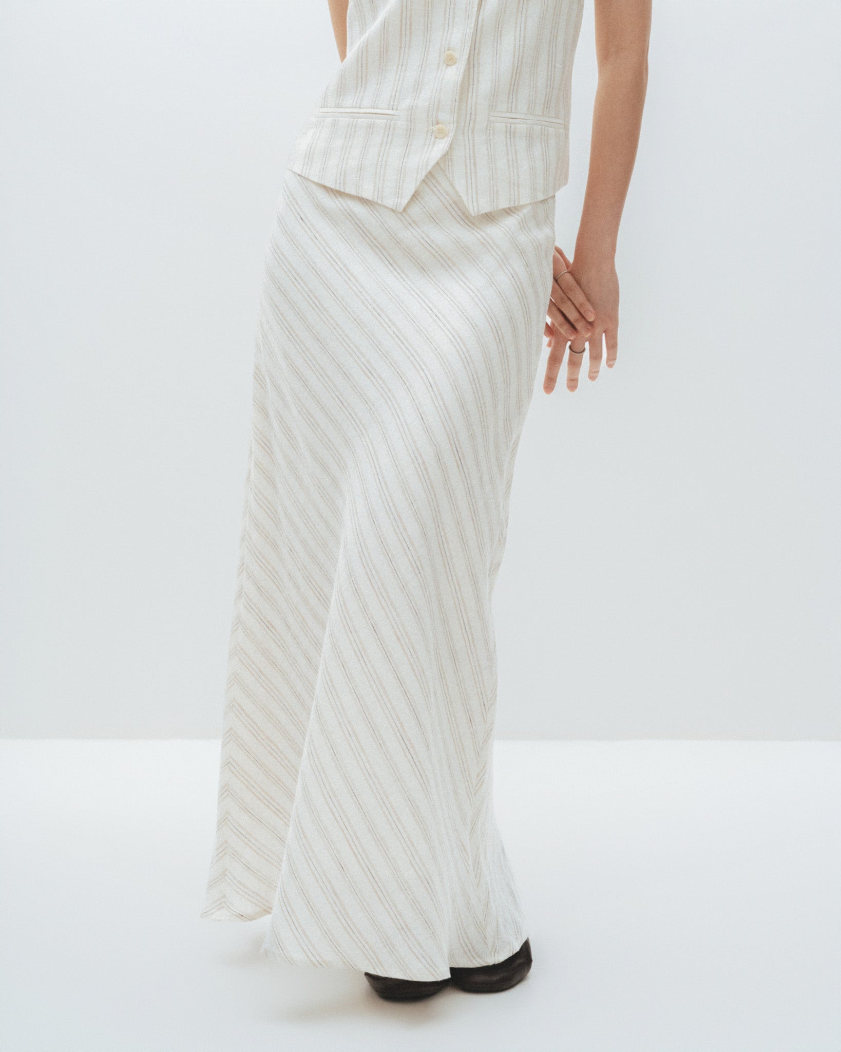Stripe Linen Skirt
