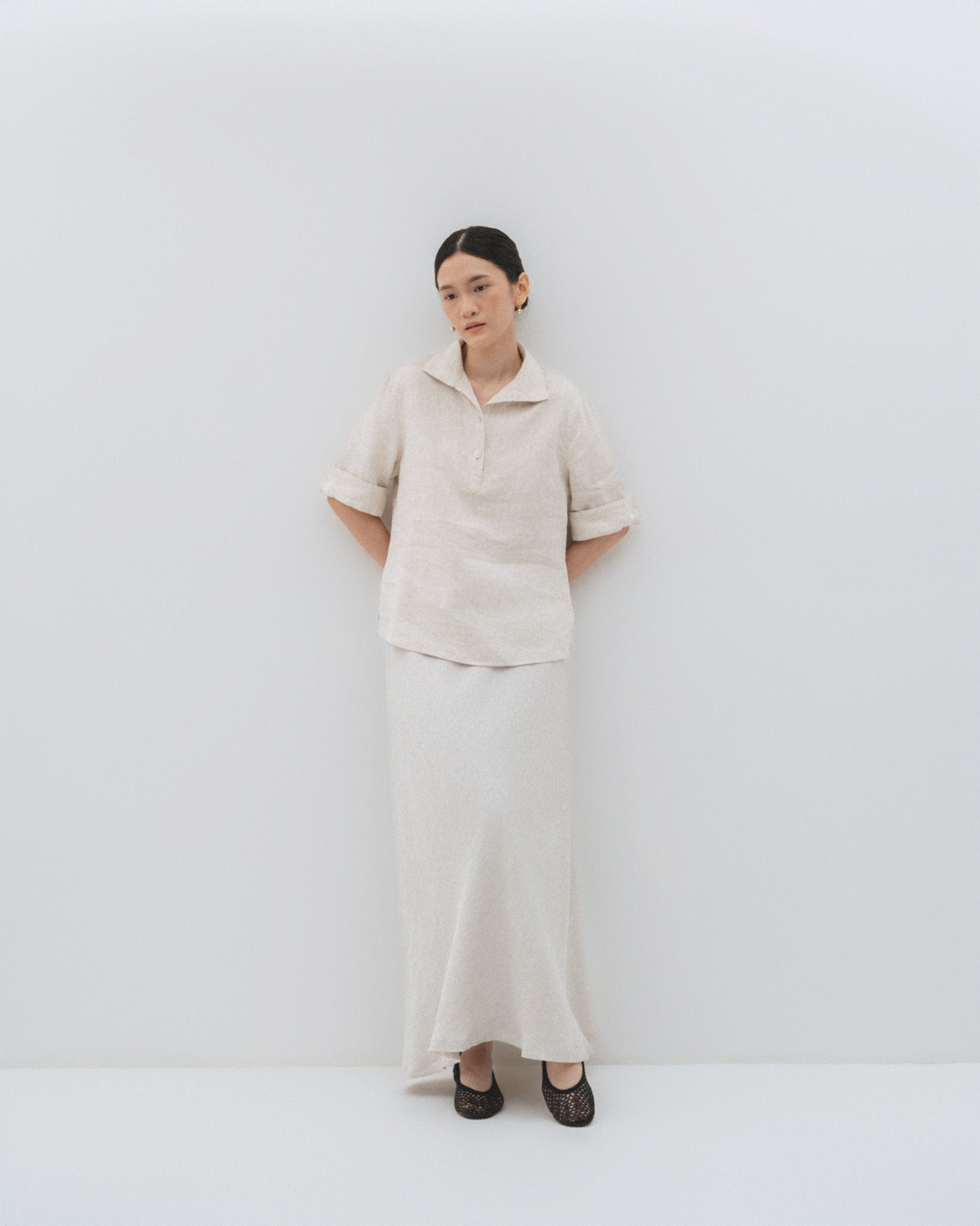 Linen Blouse with Collar