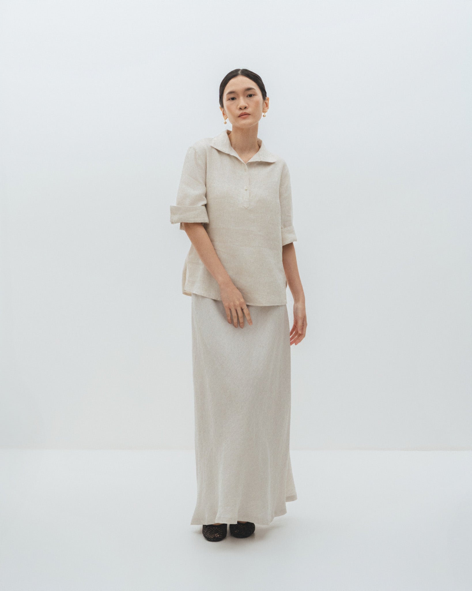 Linen Blouse with Collar
