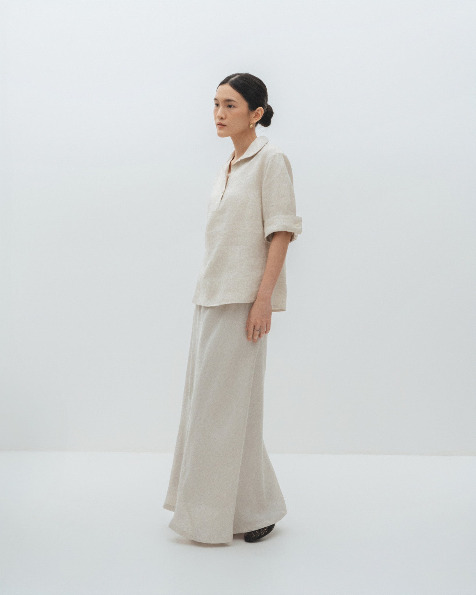 Linen Blouse with Collar