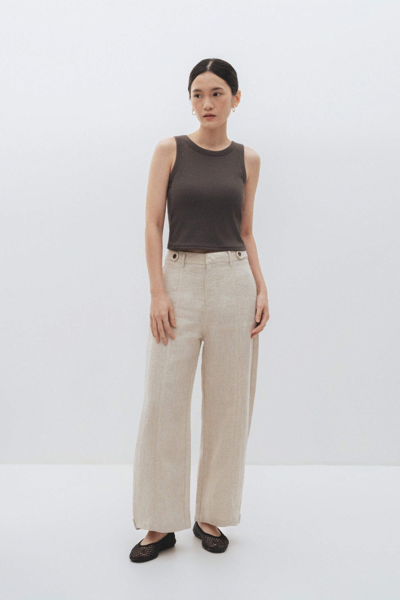 Tapered Linen Trousers