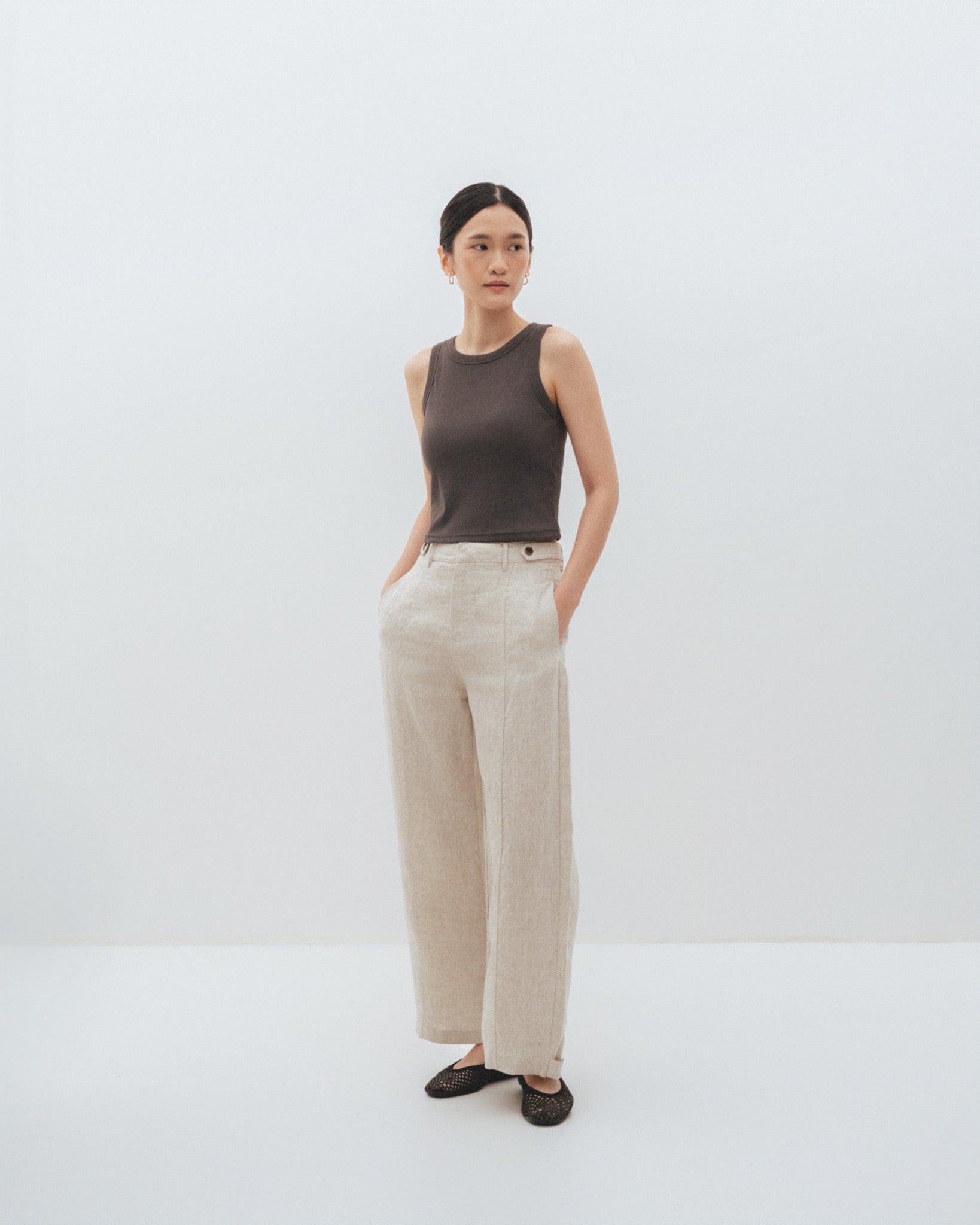 Tapered Linen Trousers