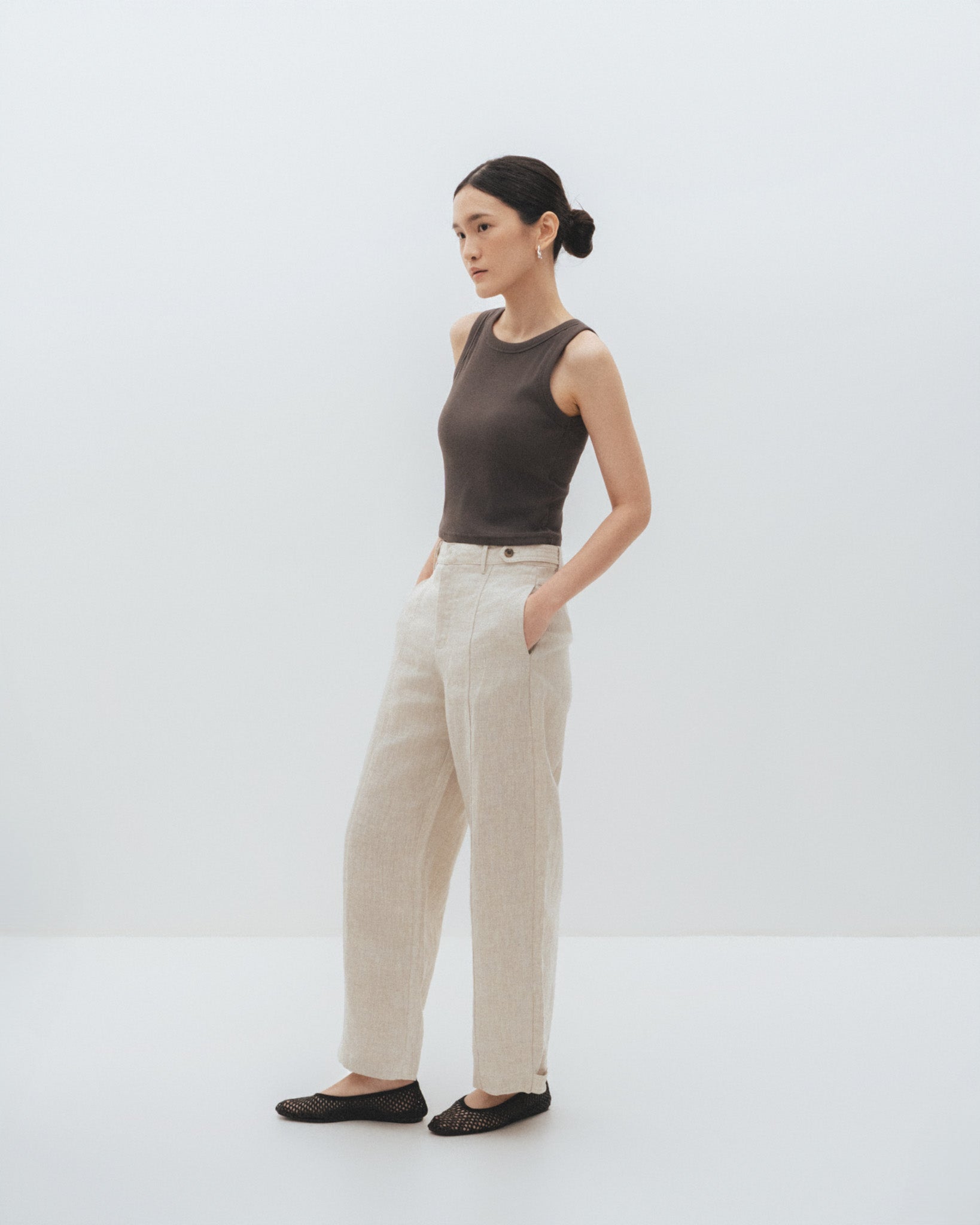 Tapered Linen Trousers
