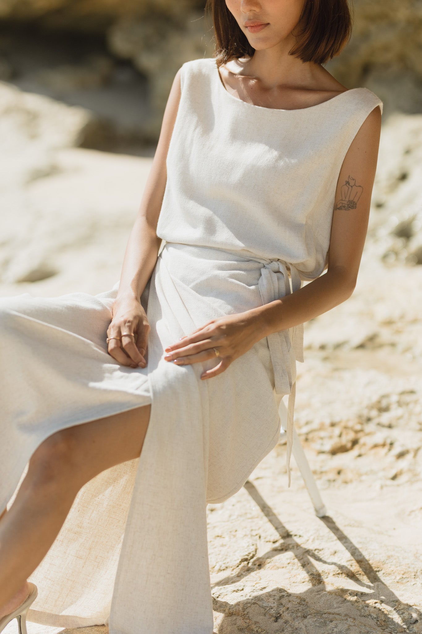 Linen Wrap Dress