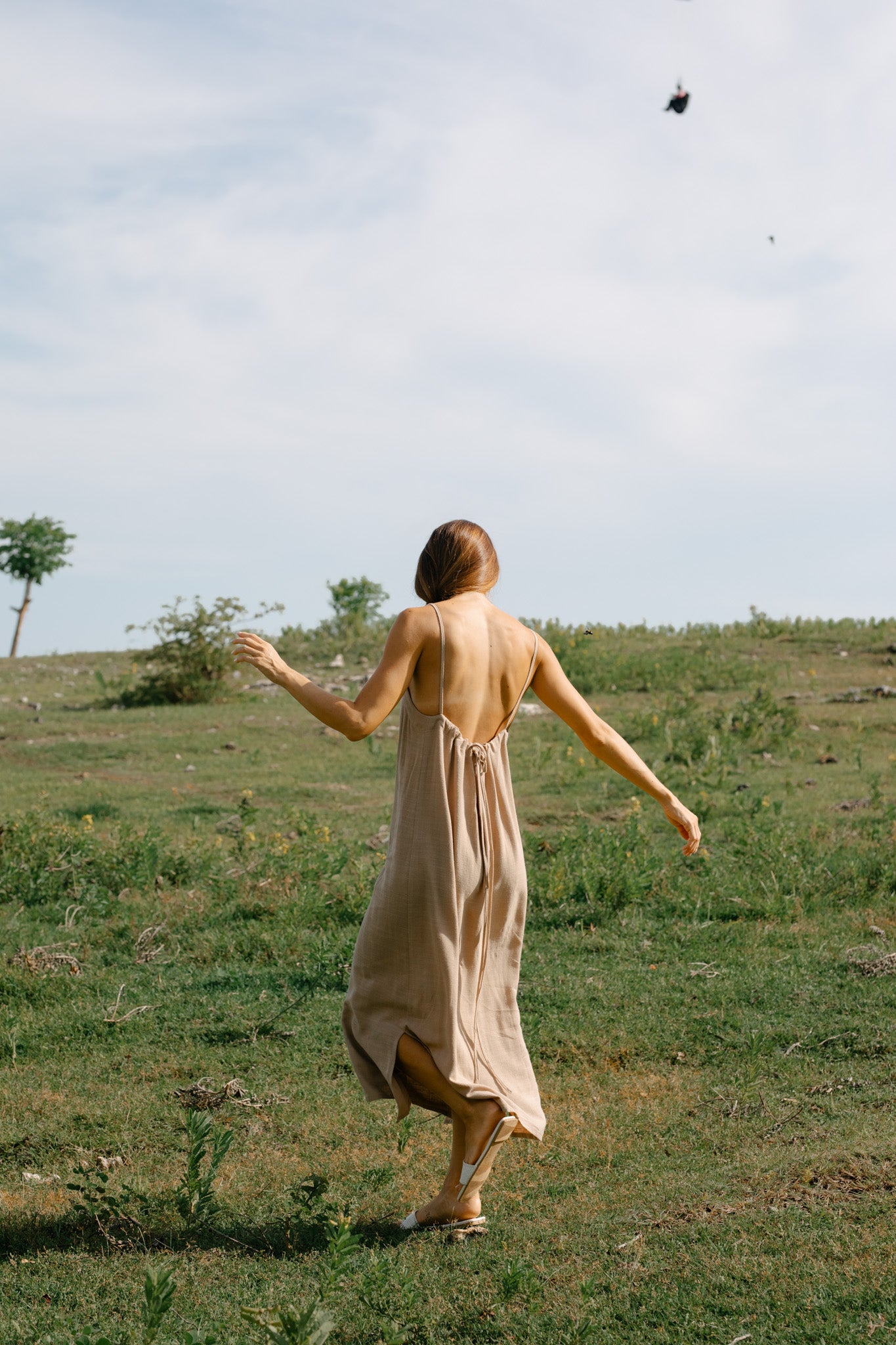 Low Back Drawstring Dress