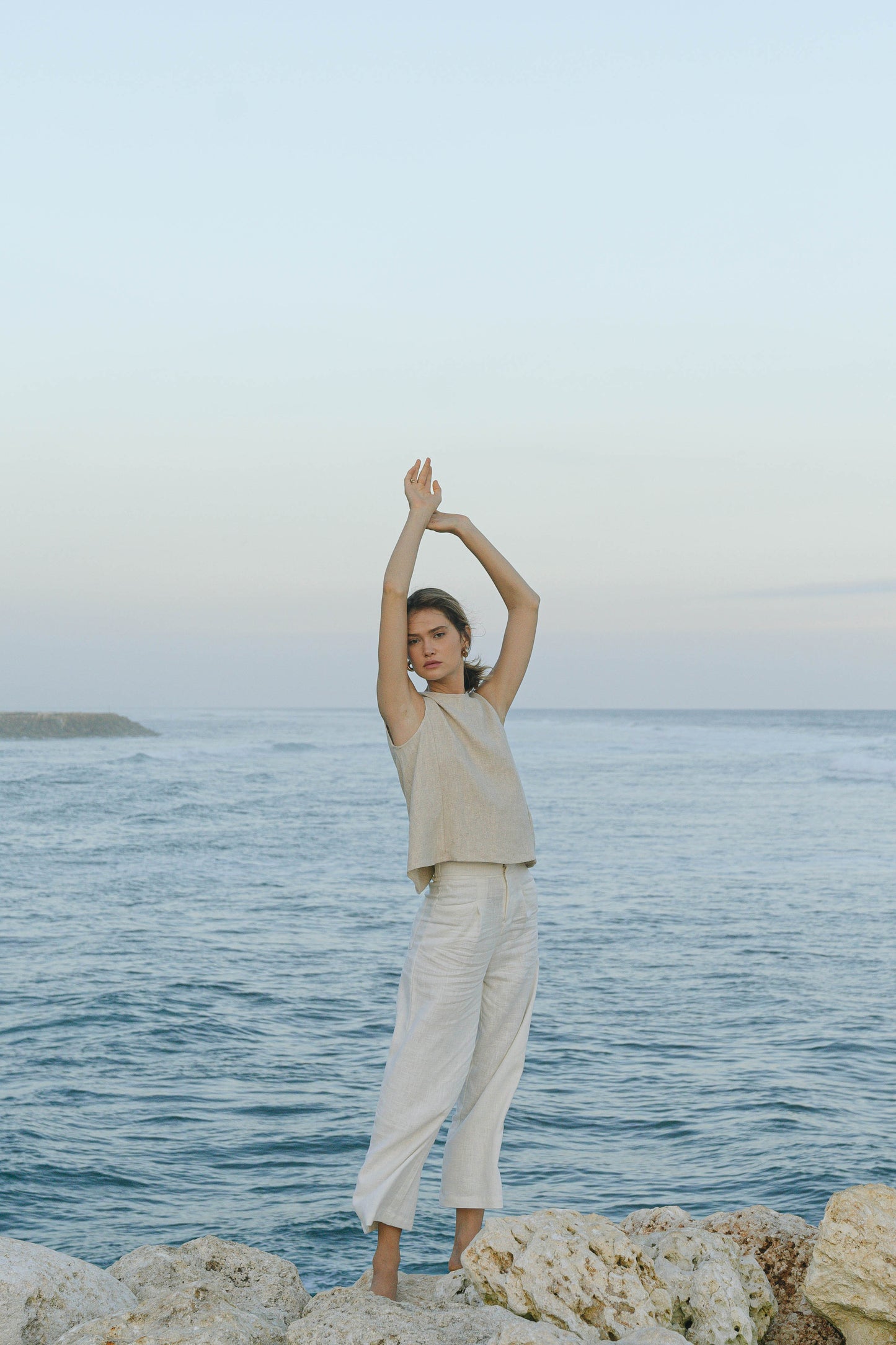 Wide Leg Ramie Trousers