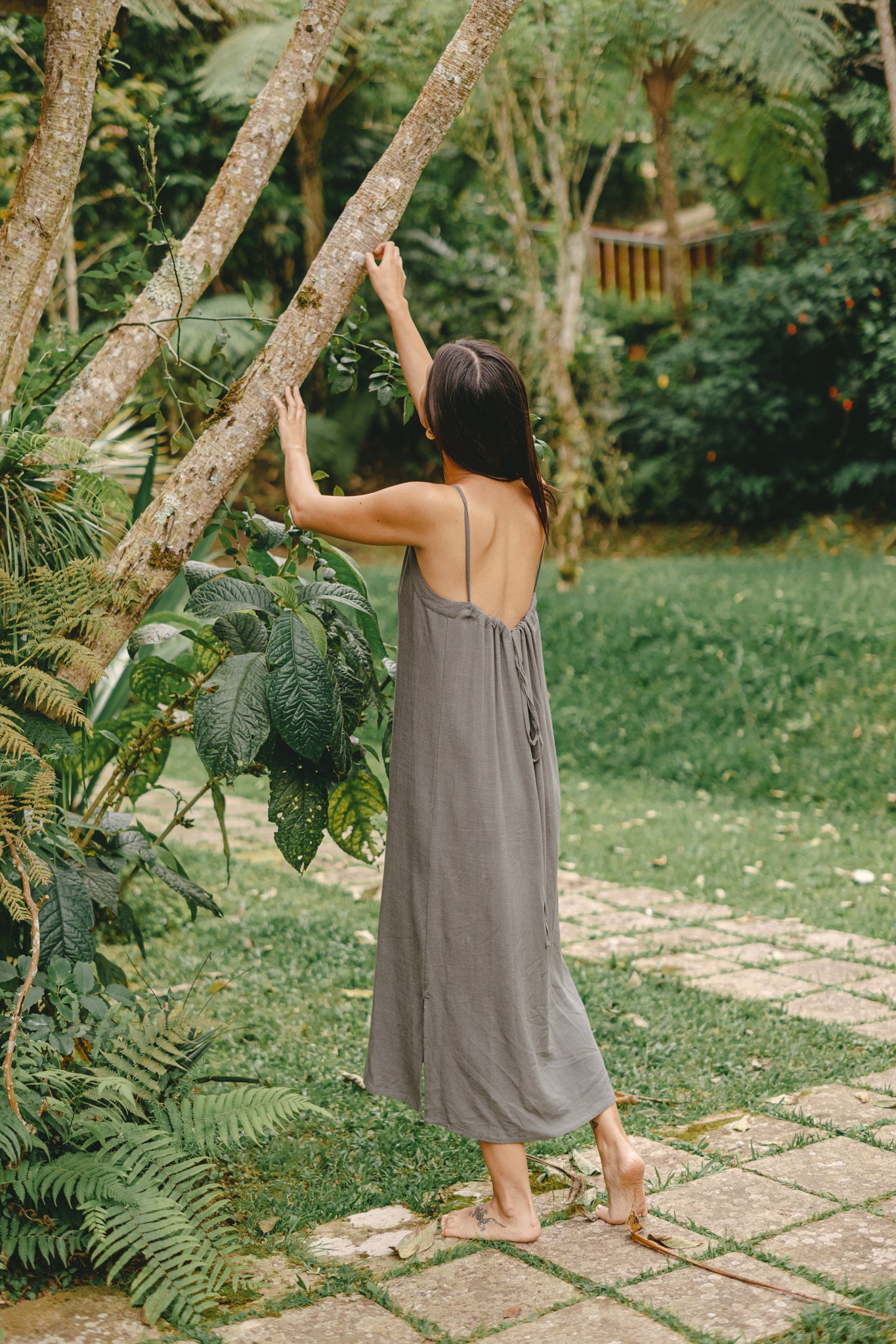 Low Back Drawstring Dress