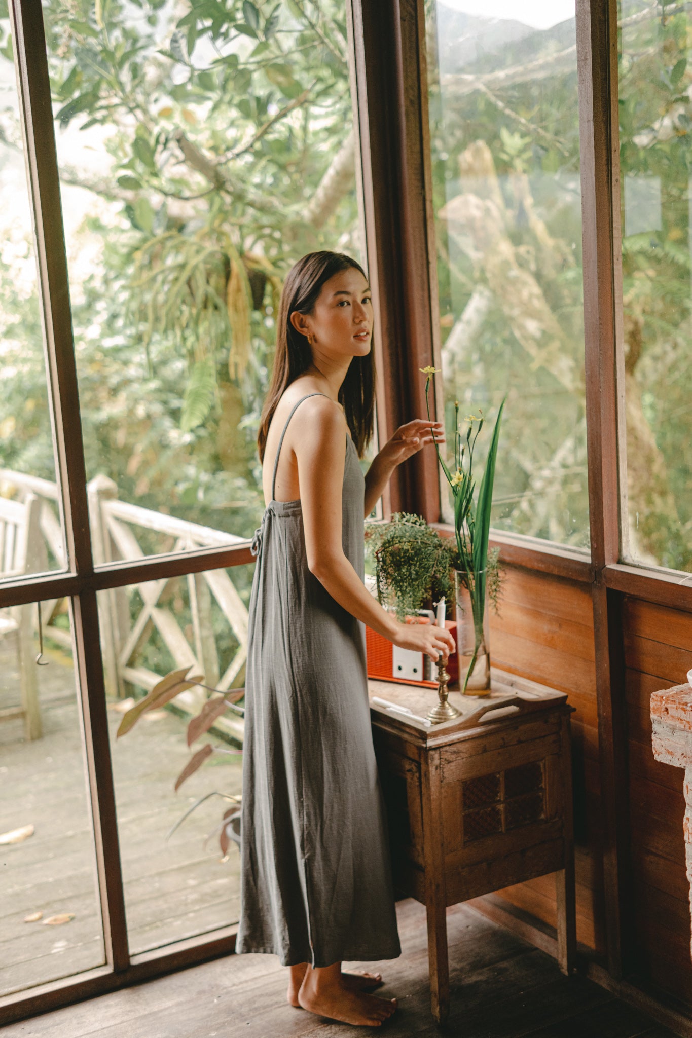 Low Back Drawstring Dress