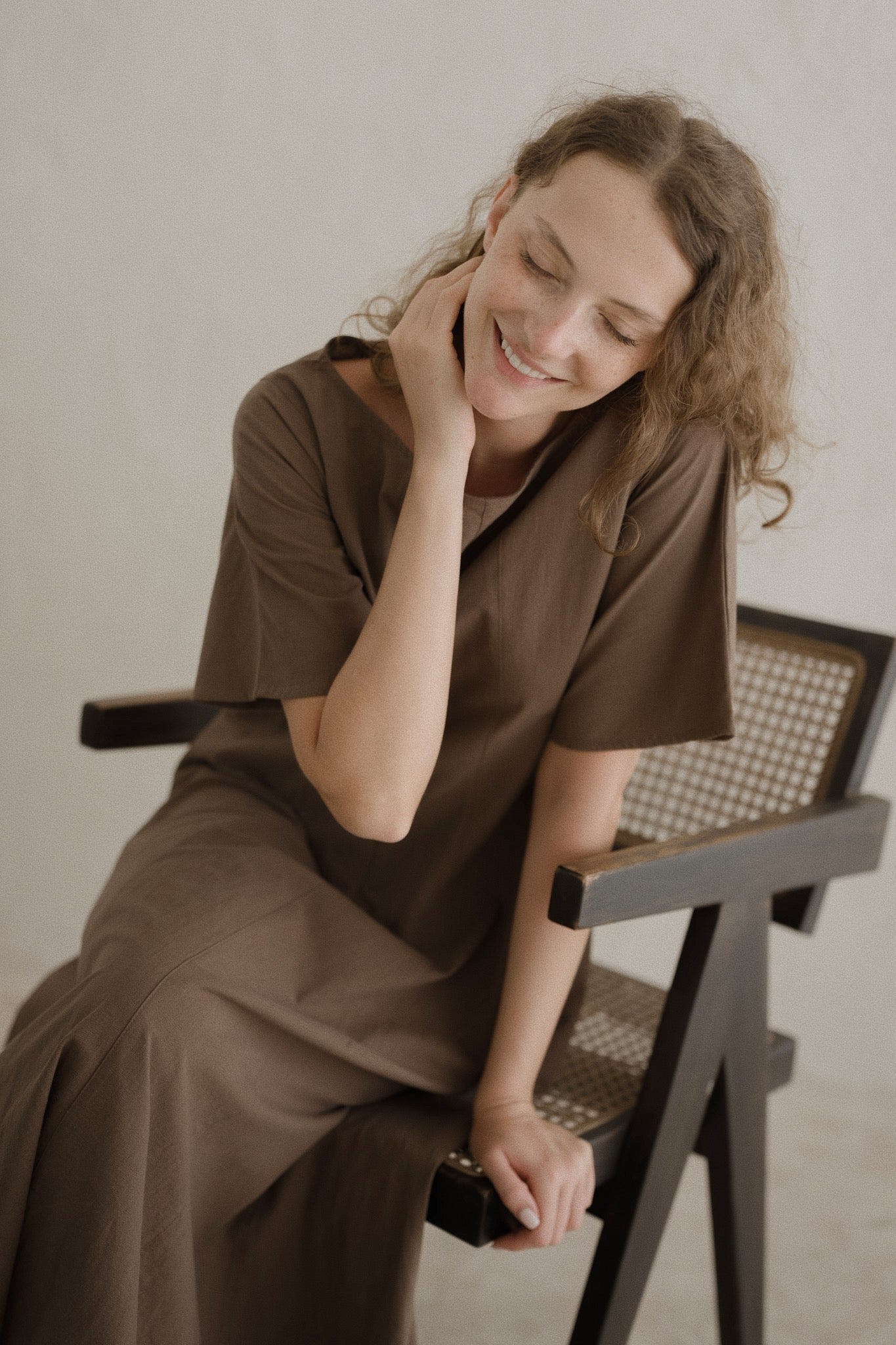 Boat Neck Linen Dress