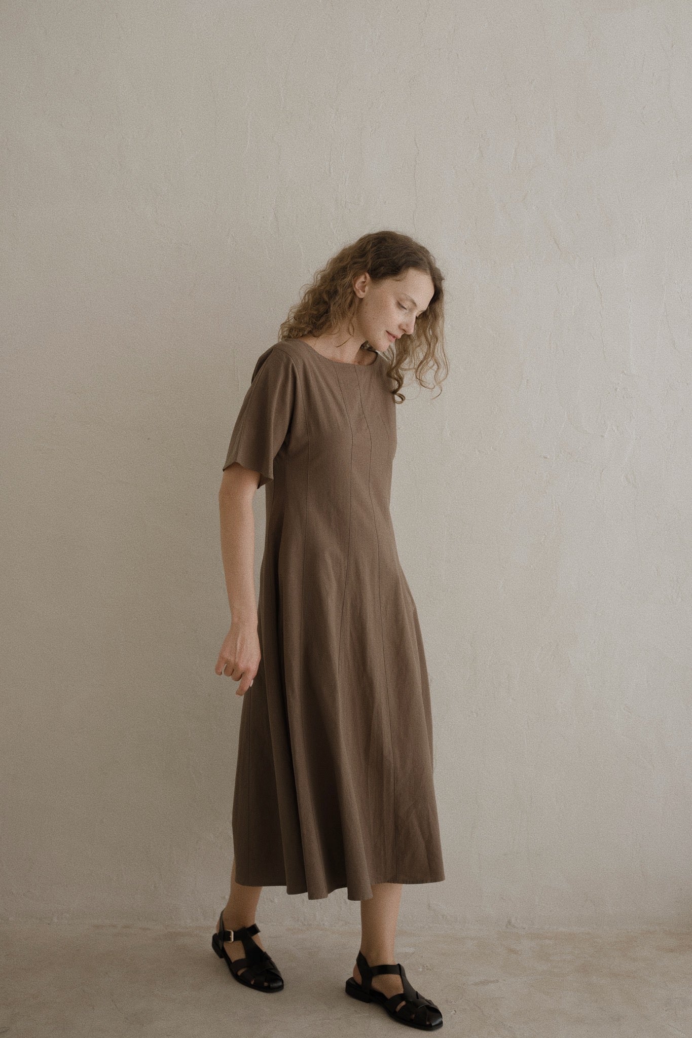 Boat Neck Linen Dress
