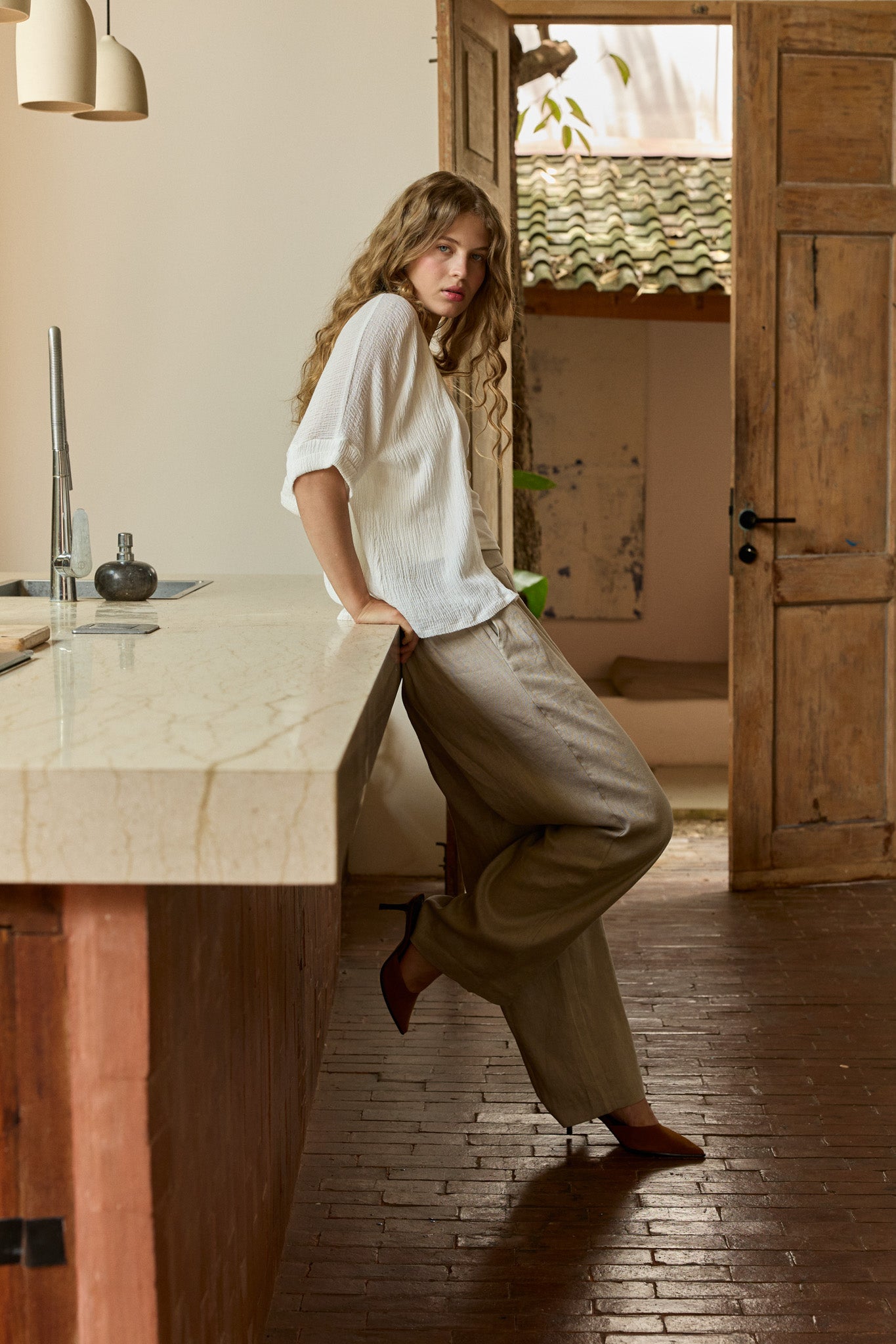 Amber Long Linen Trousers