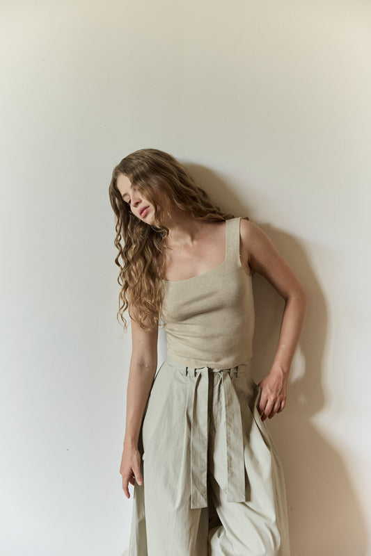 Belted Tailored Trousers