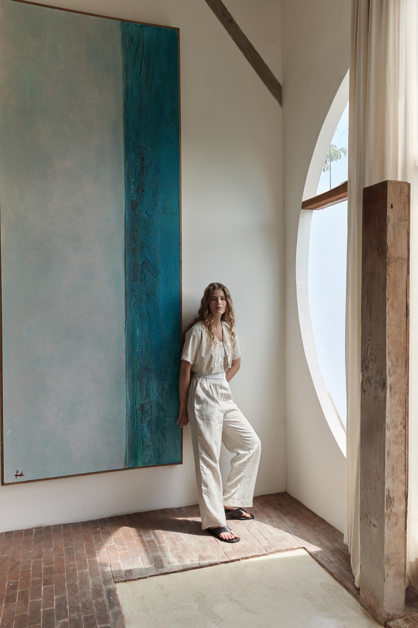 Amber Long Linen Trousers