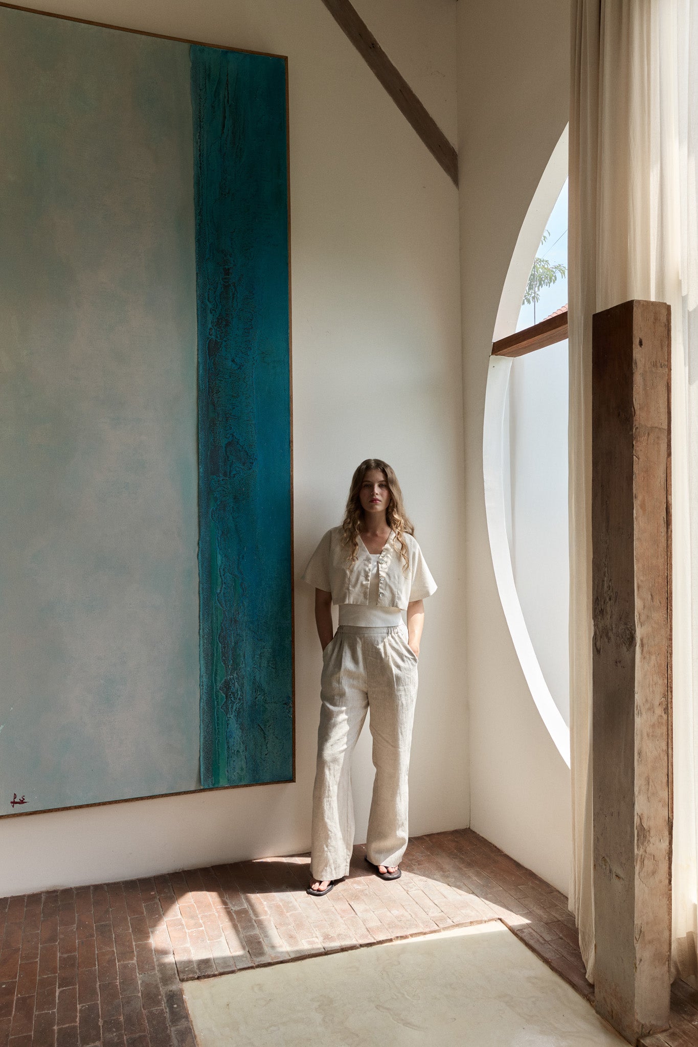 Amber Long Linen Trousers