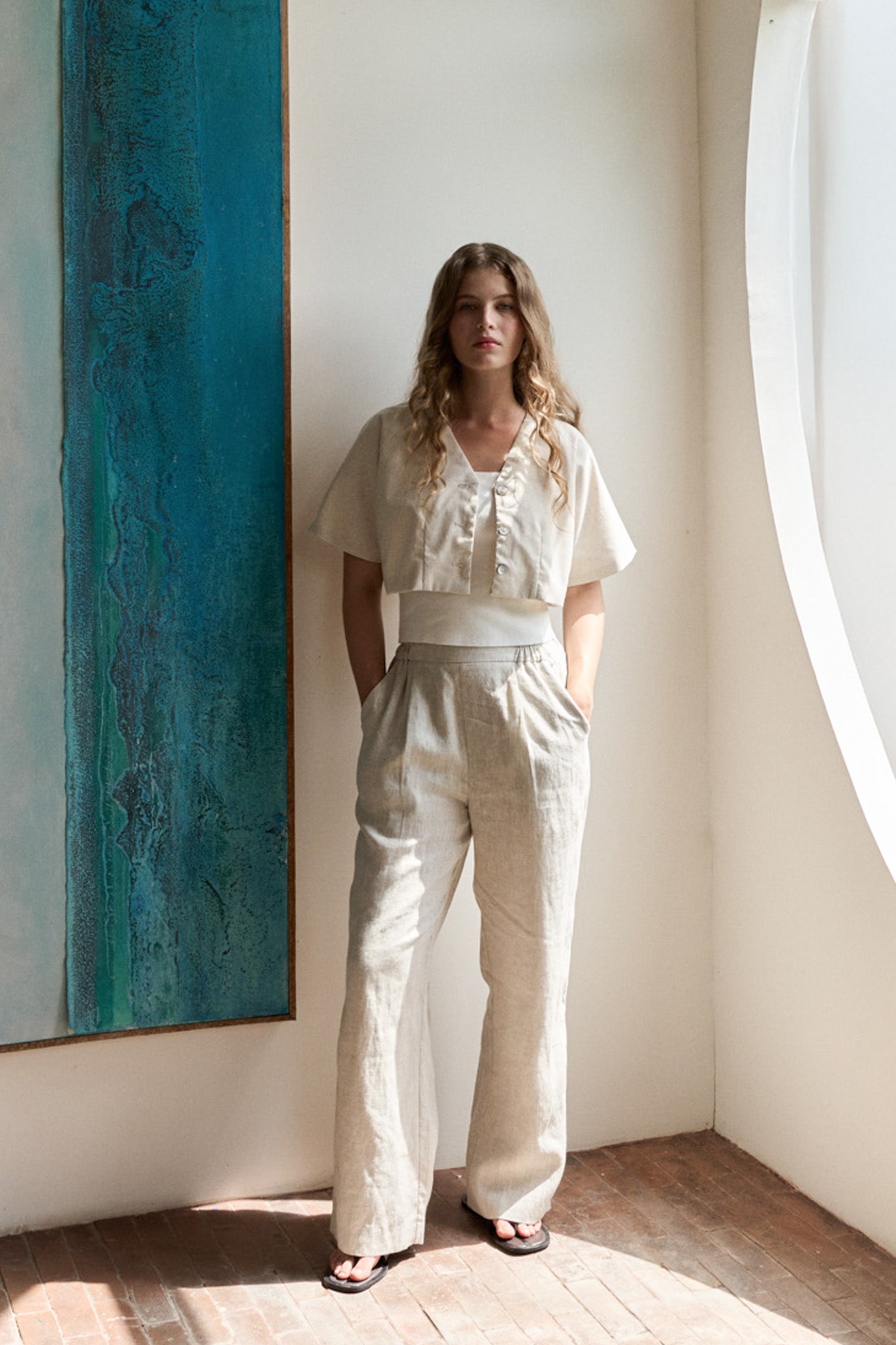 Amber Long Linen Trousers