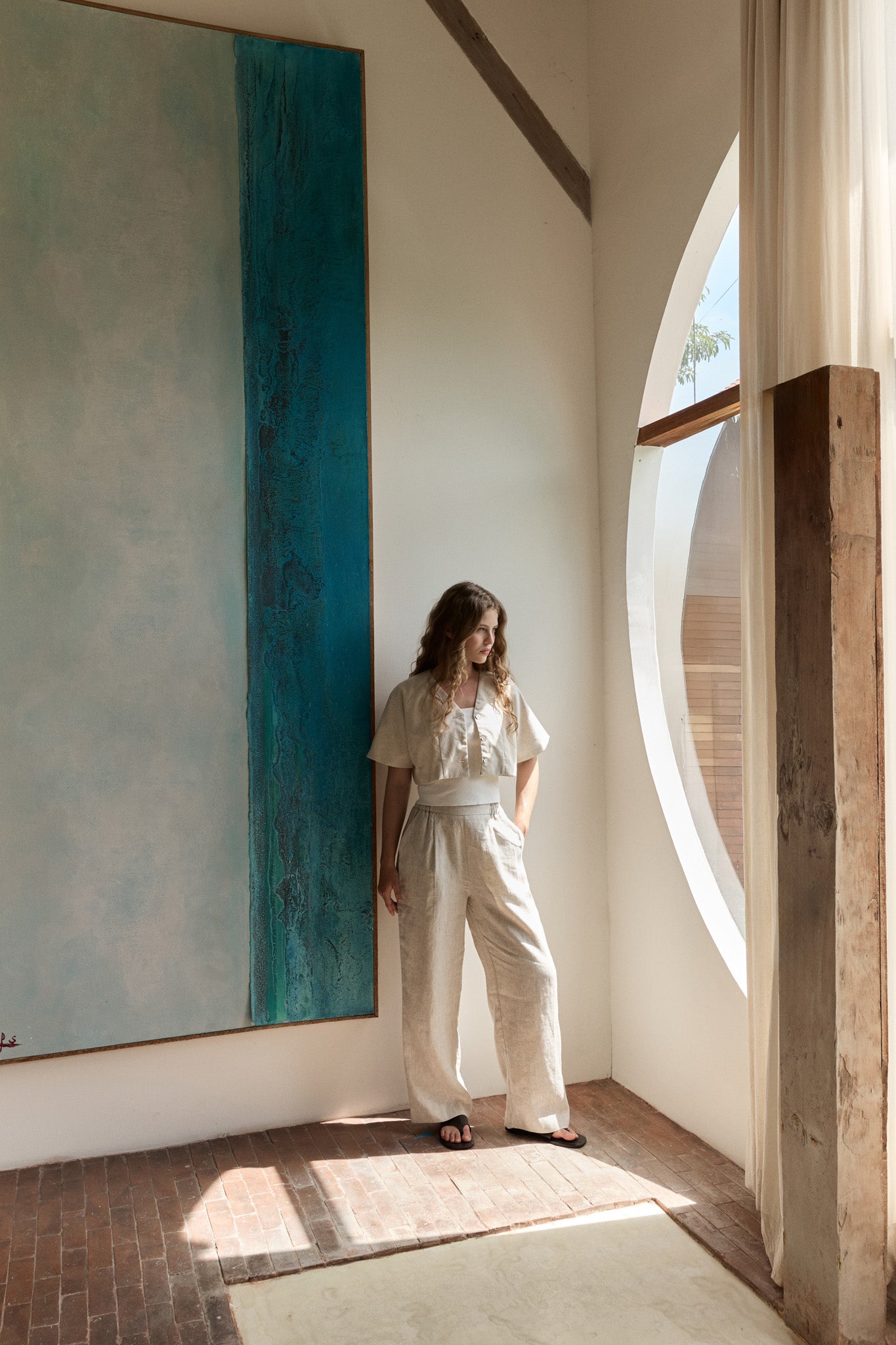 Amber Long Linen Trousers