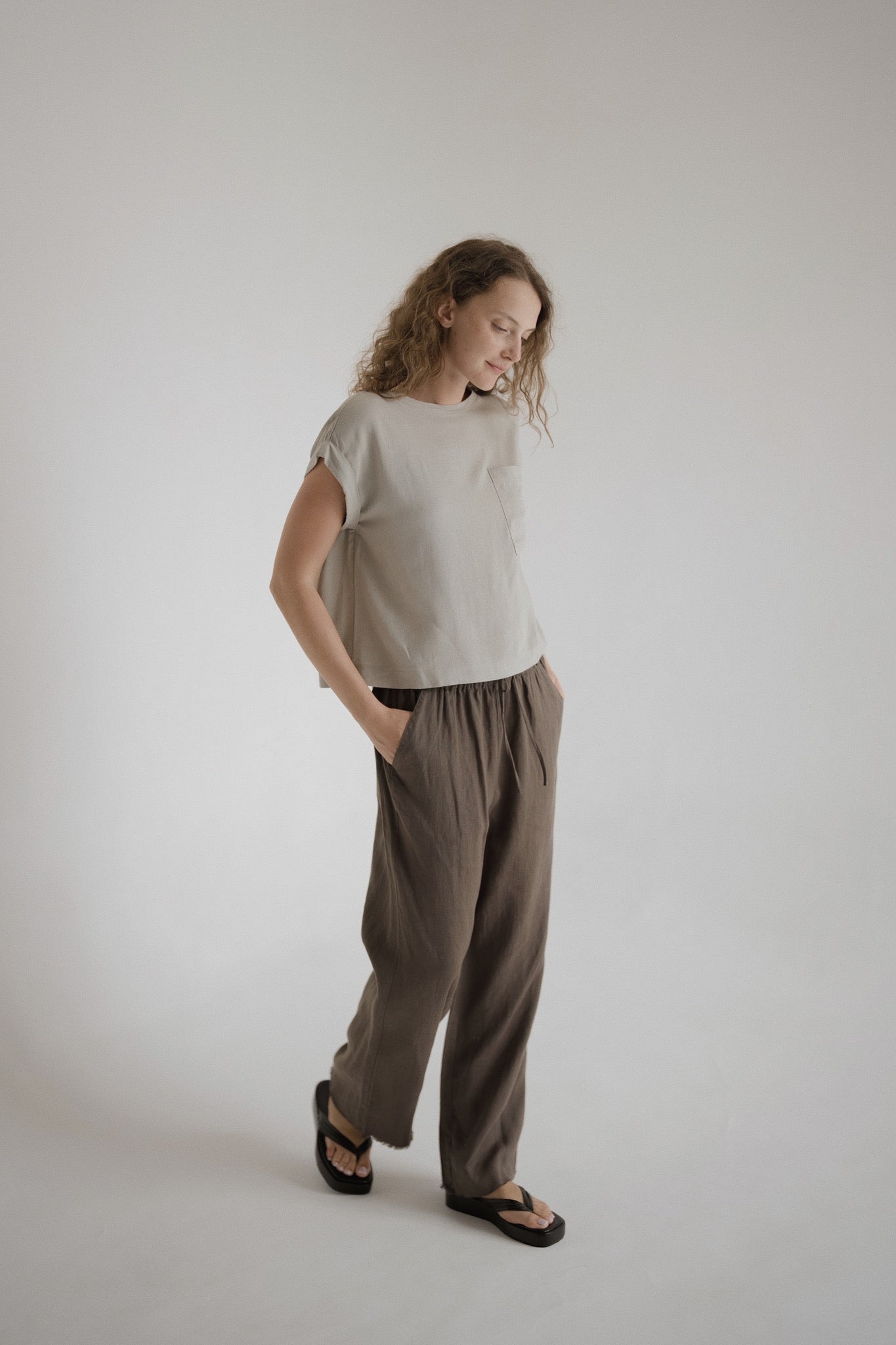 Washed Linen Long Trousers