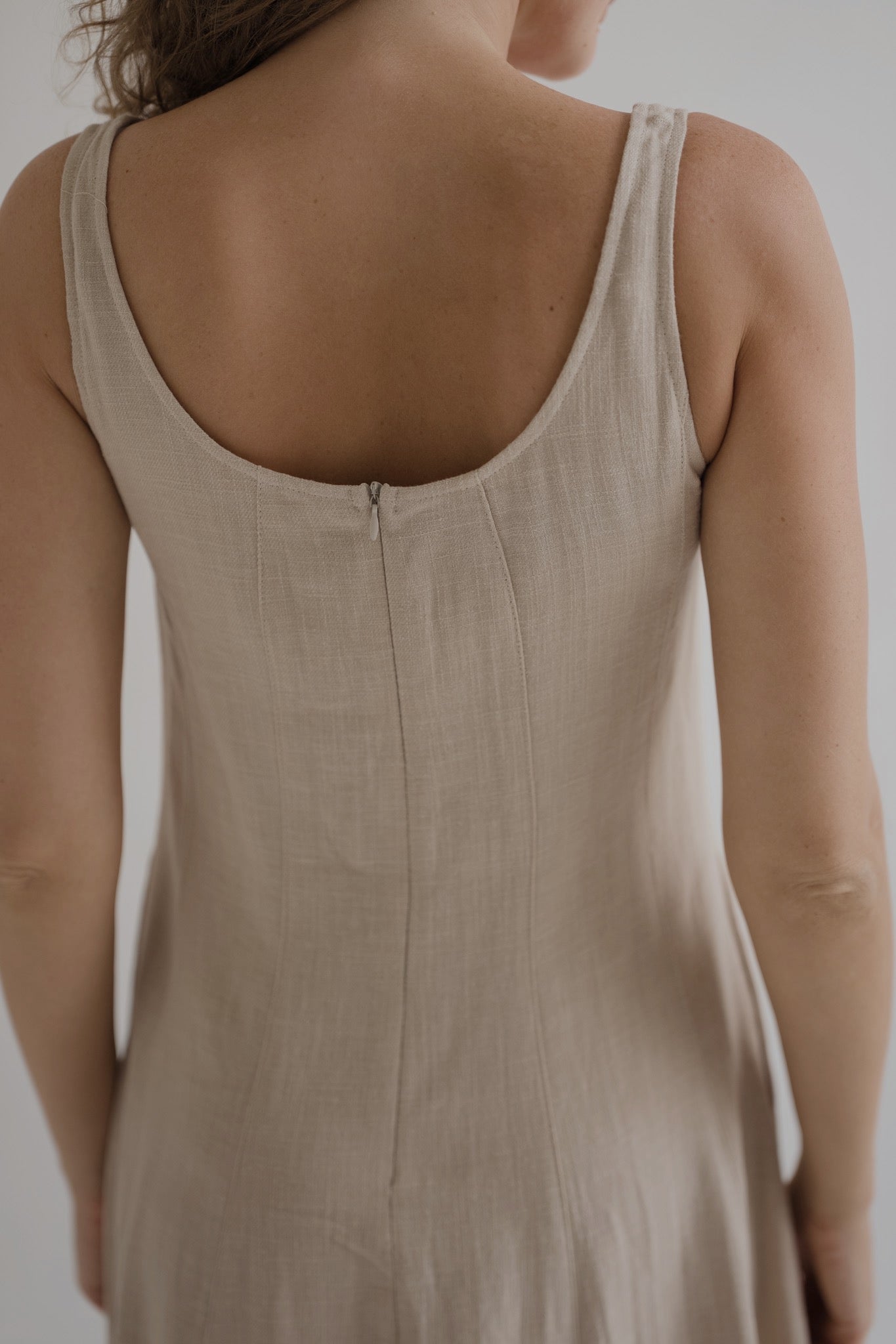 Panelled Linen Dress