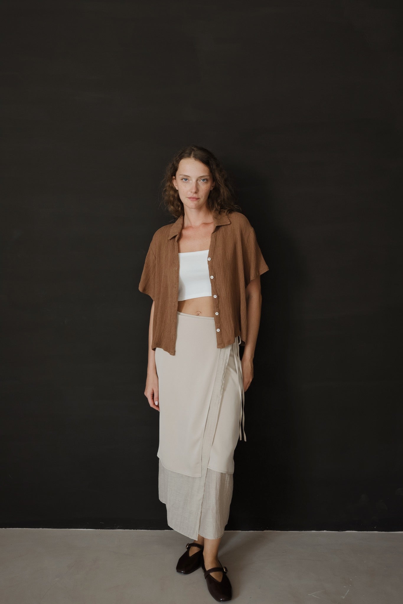 Crinkled Linen Top