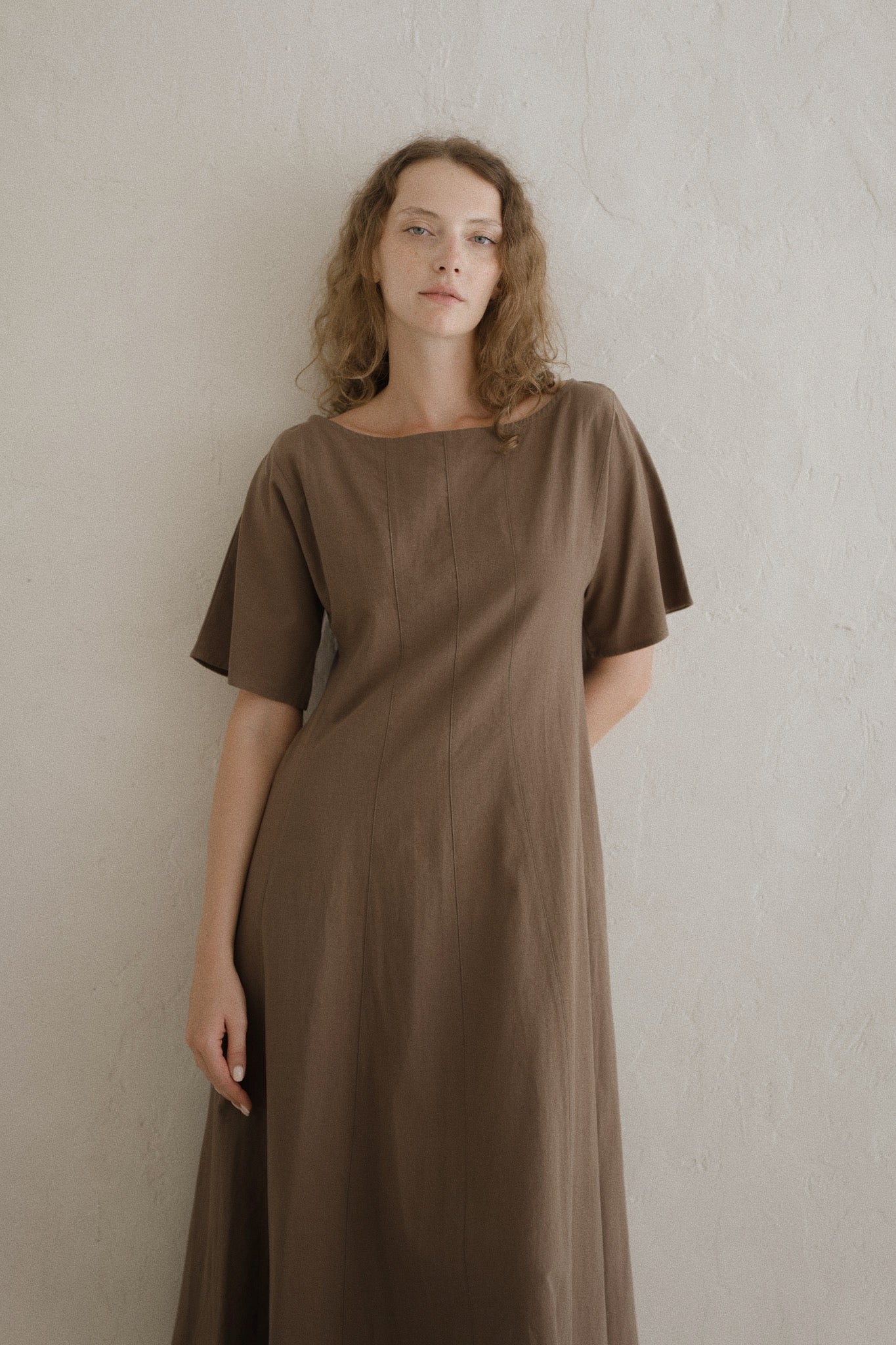 Boat Neck Linen Dress