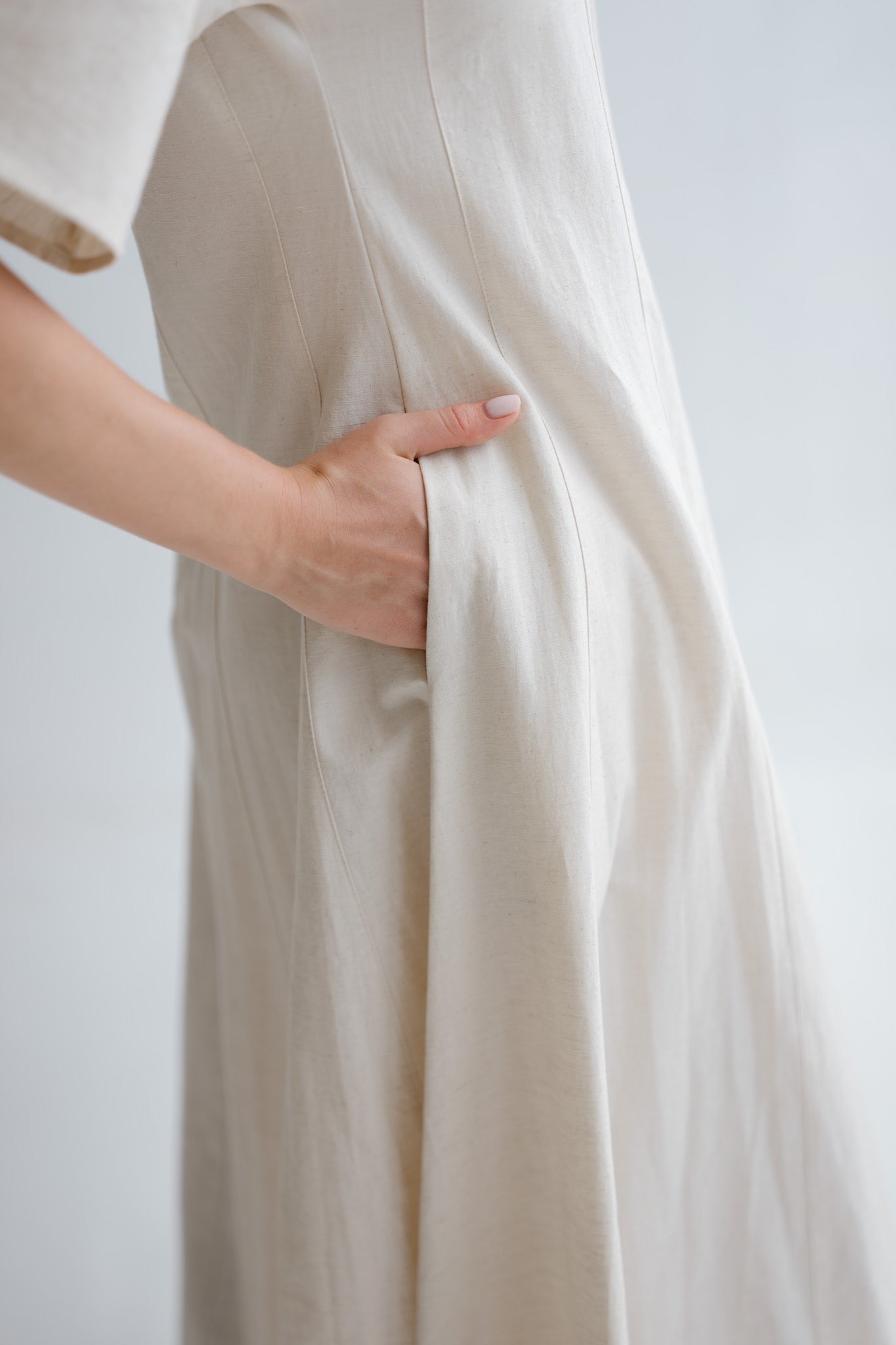 Boat Neck Linen Dress
