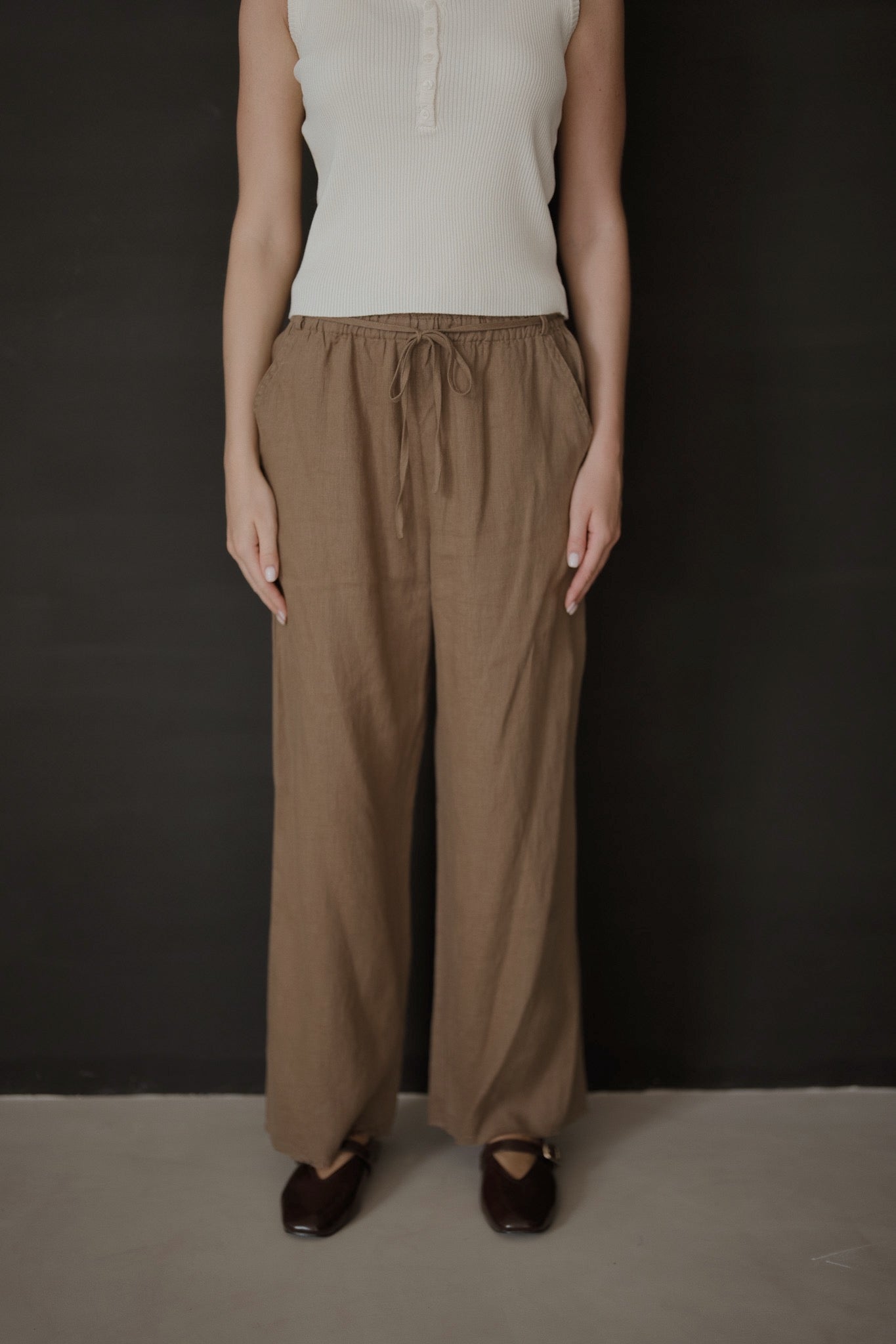 Washed Linen Long Trousers