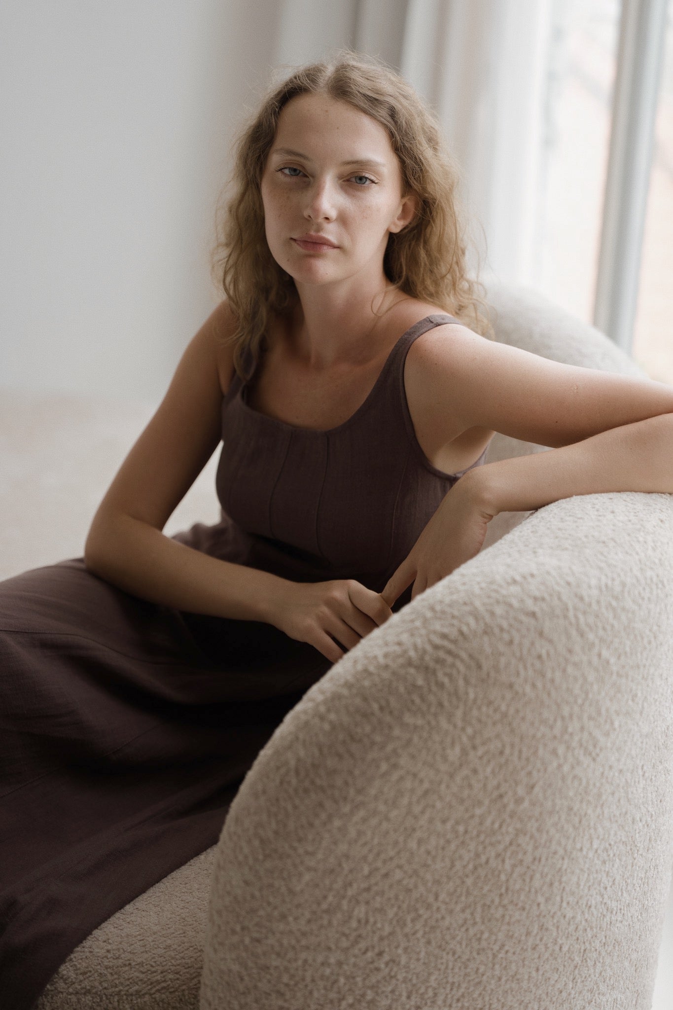 Panelled Linen Dress