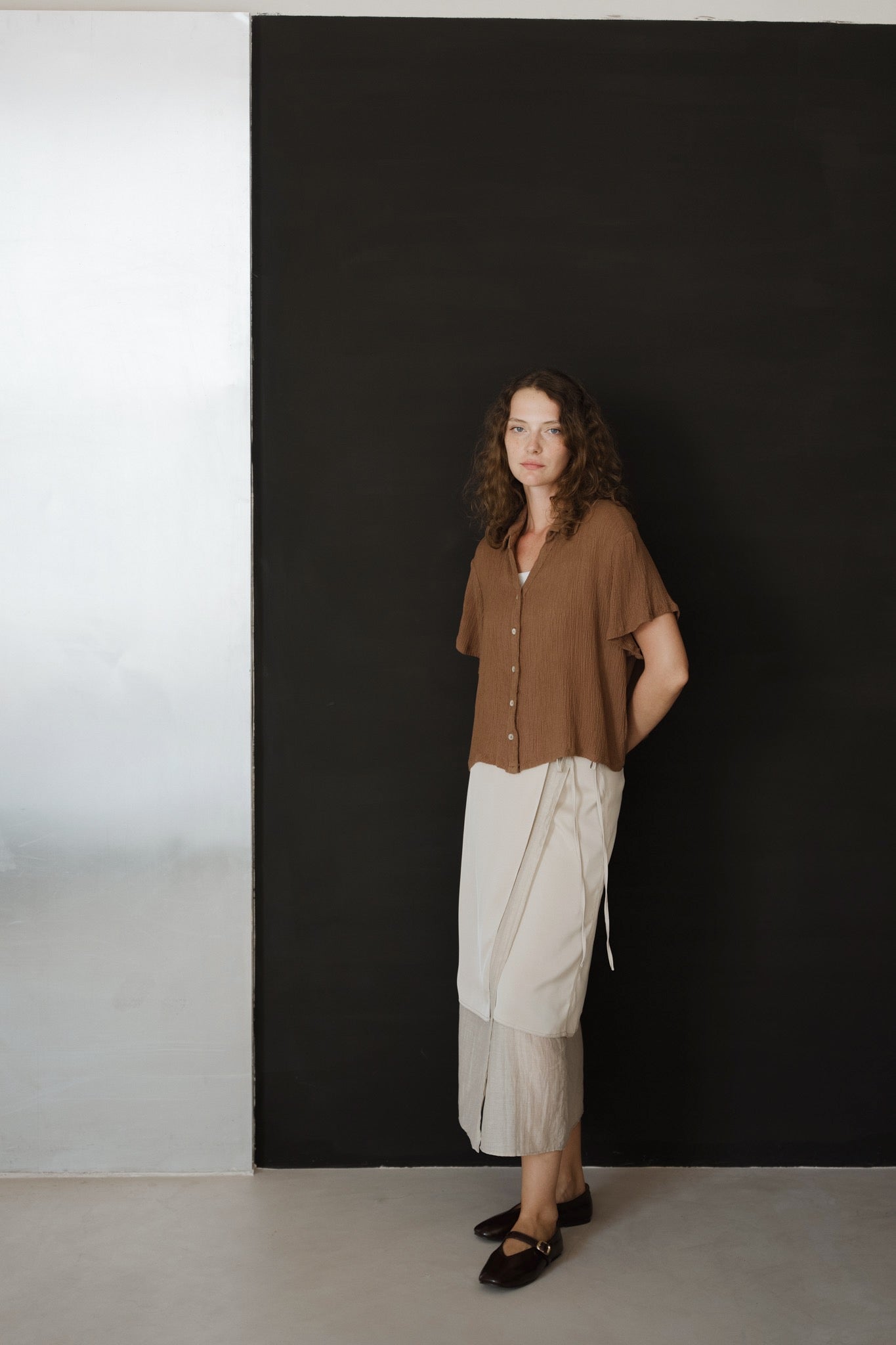 Crinkled Linen Top