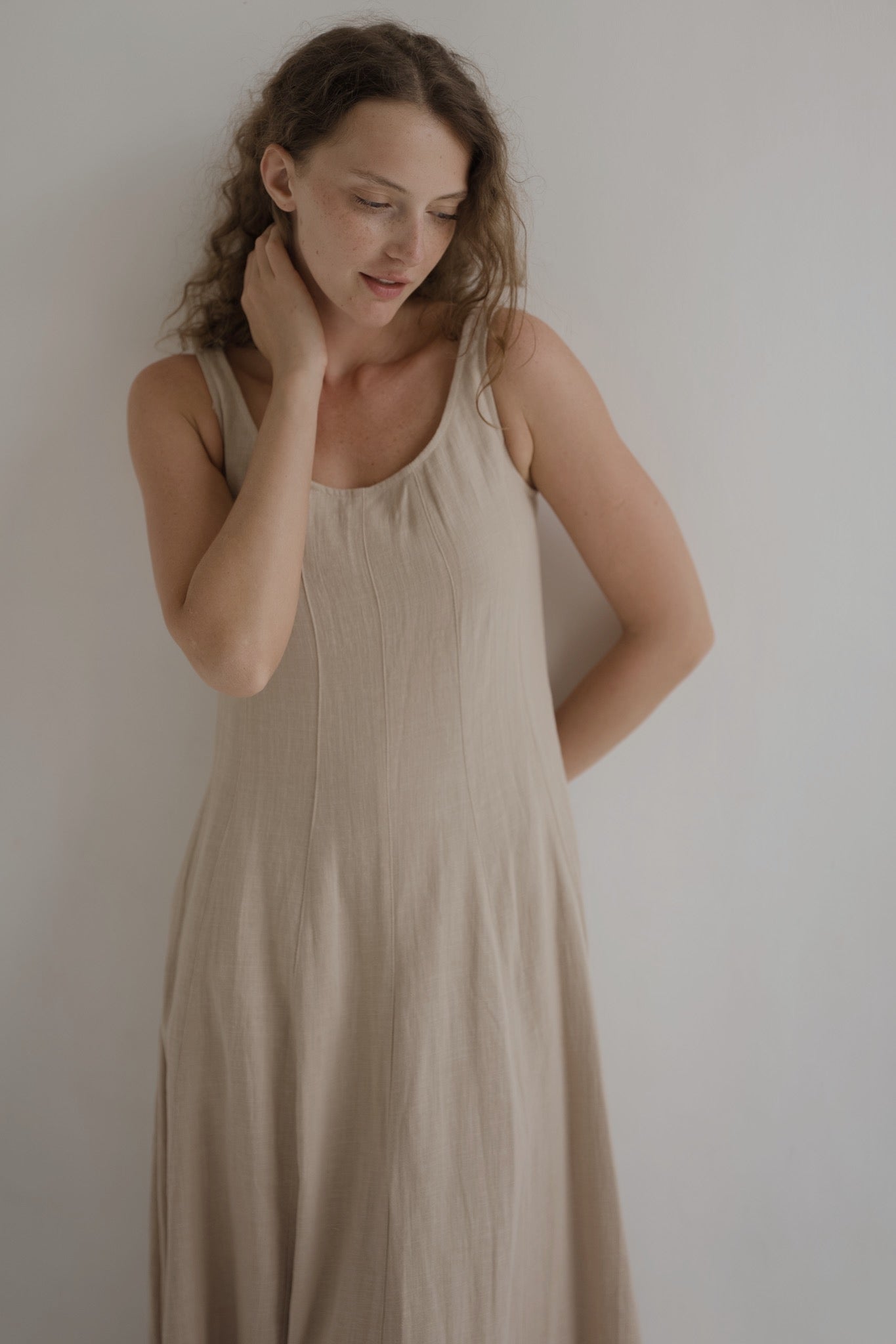 Panelled Linen Dress