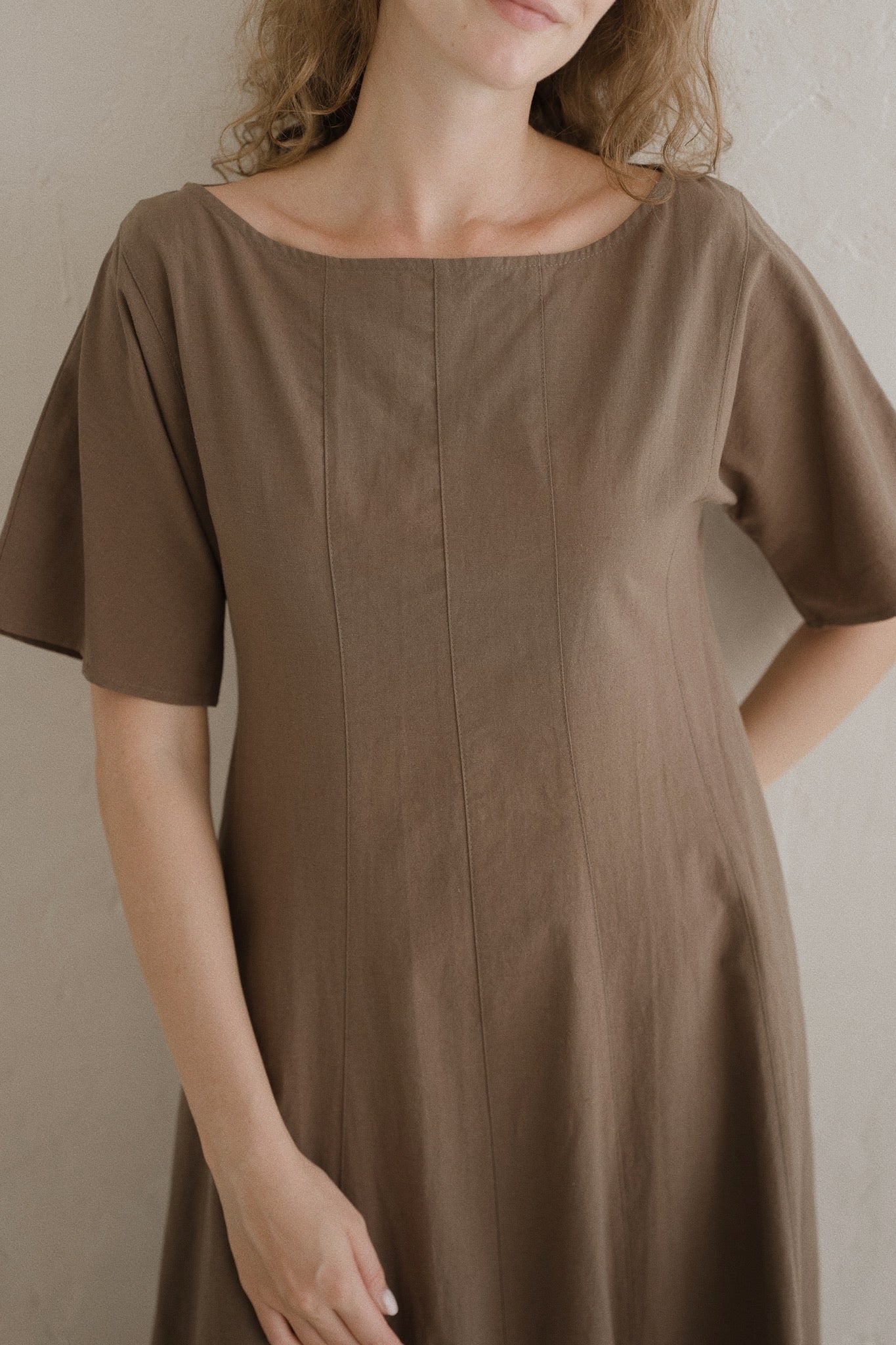 Boat Neck Linen Dress