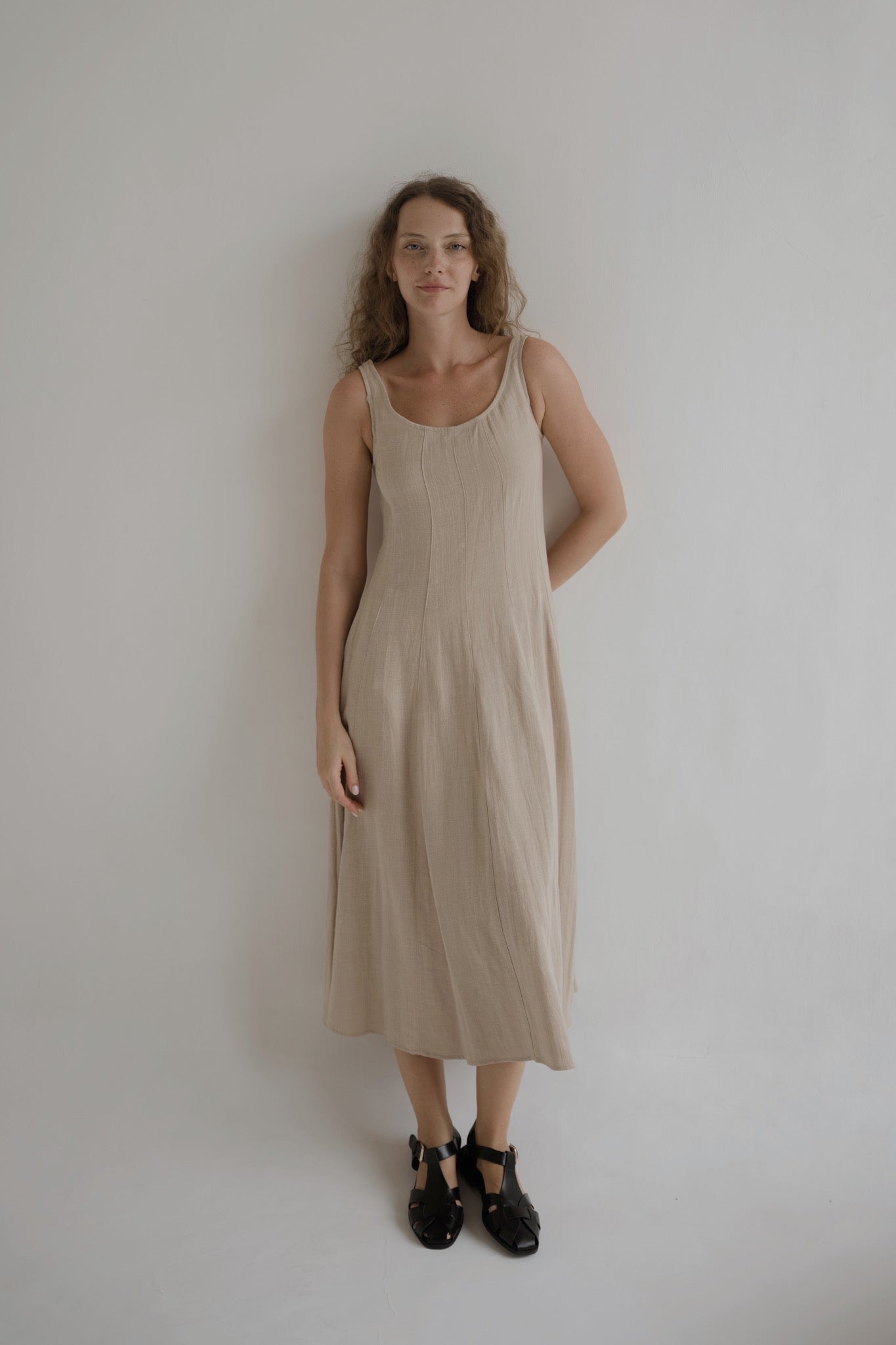 Panelled Linen Dress