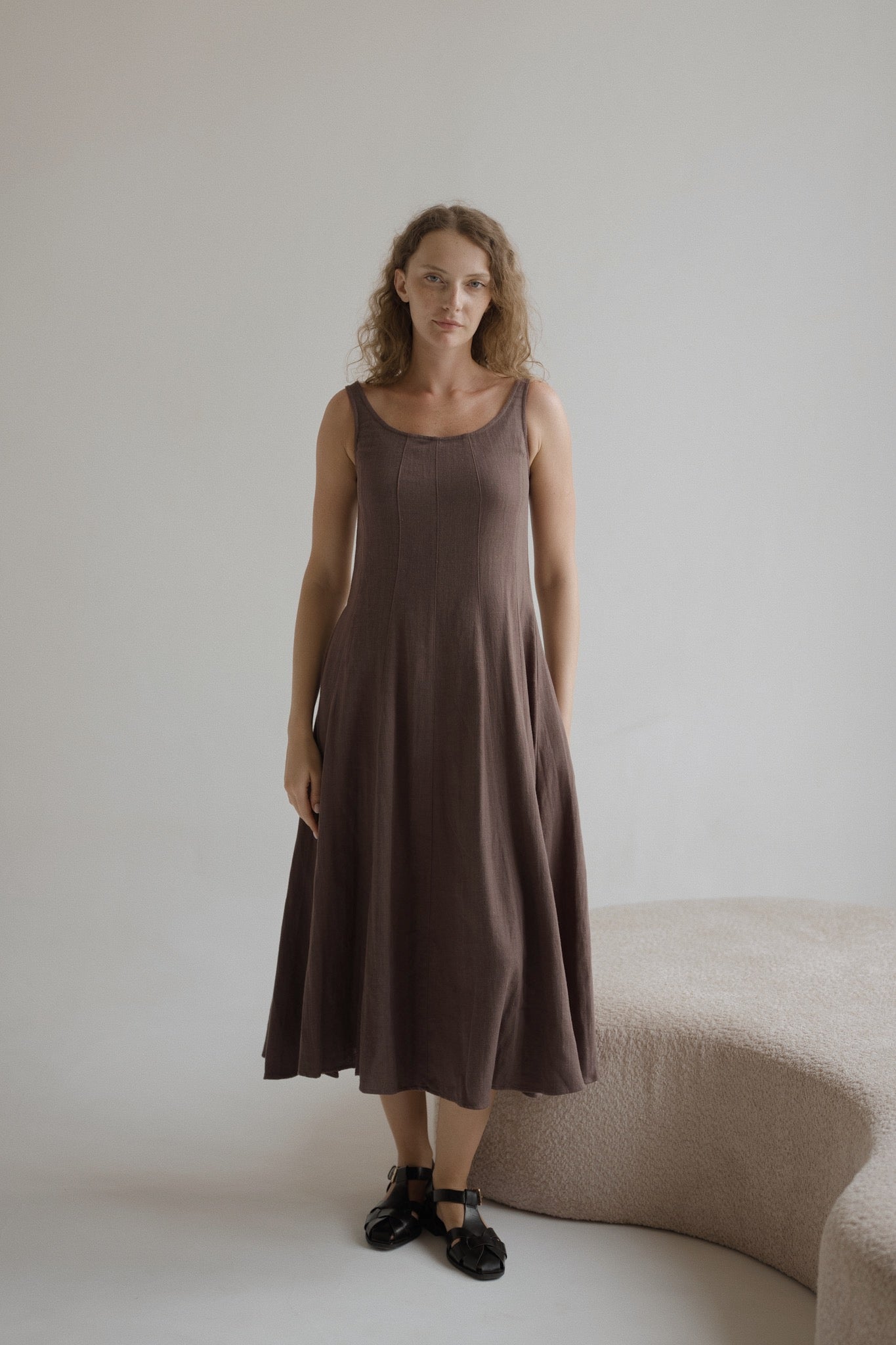 Panelled Linen Dress