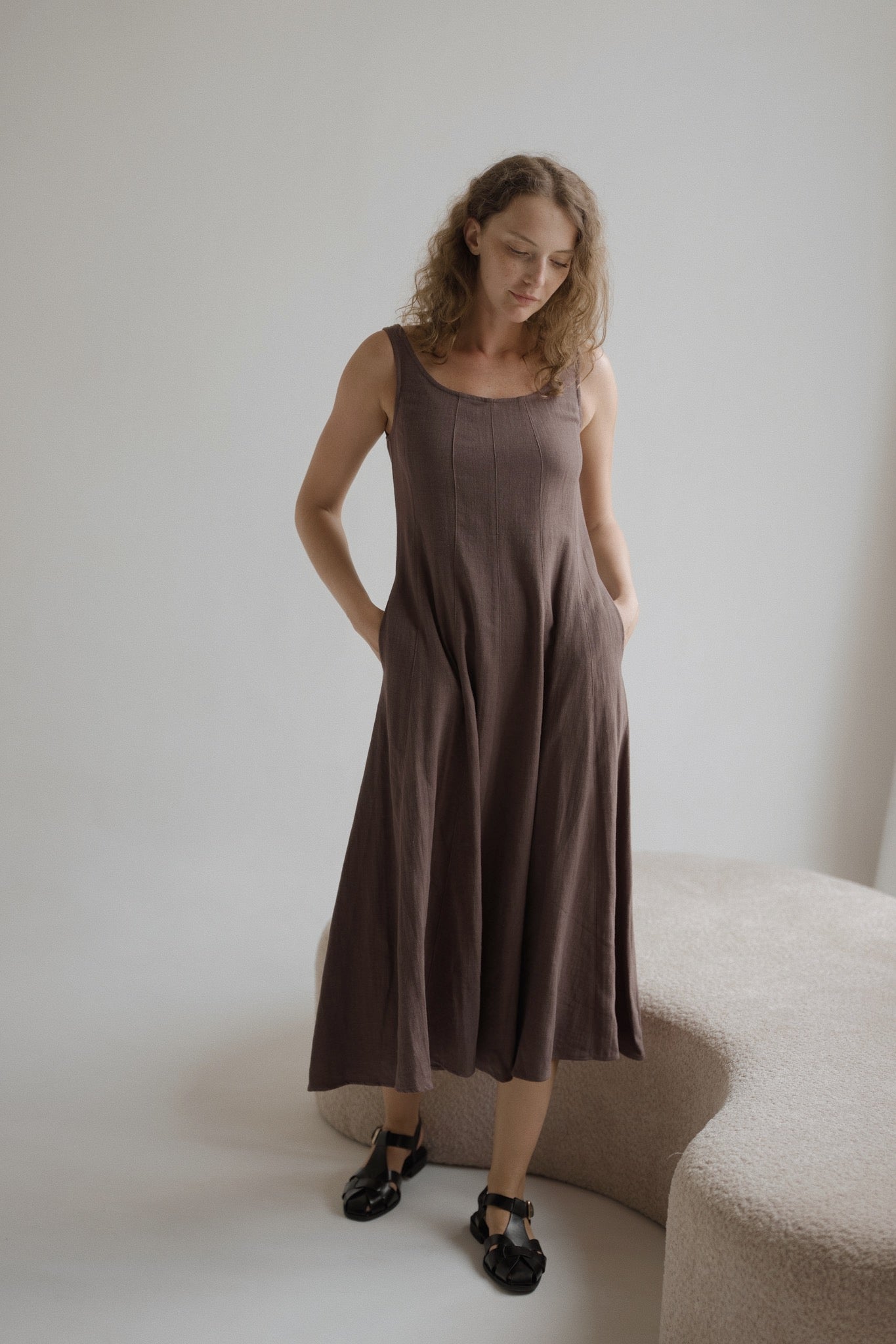Panelled Linen Dress