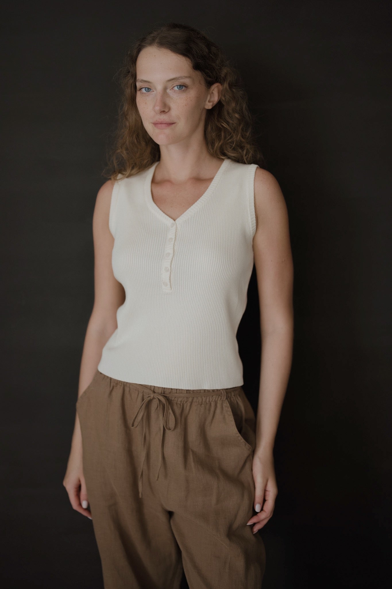 Washed Linen Long Trousers