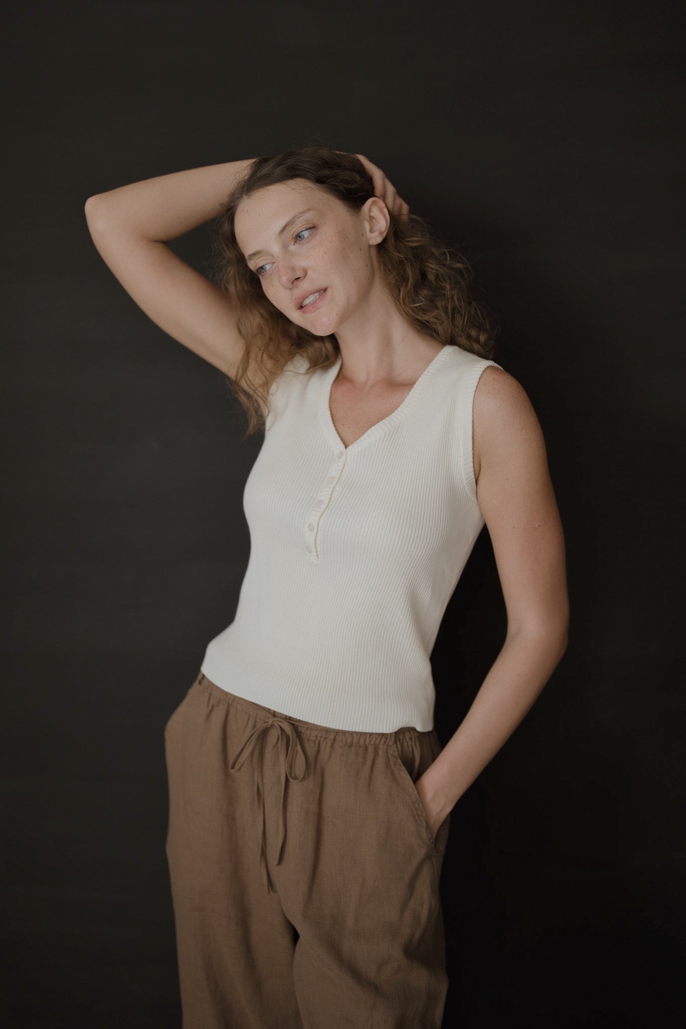 Washed Linen Long Trousers