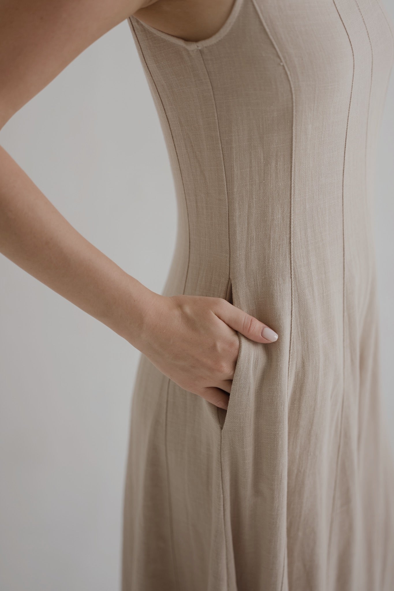 Panelled Linen Dress