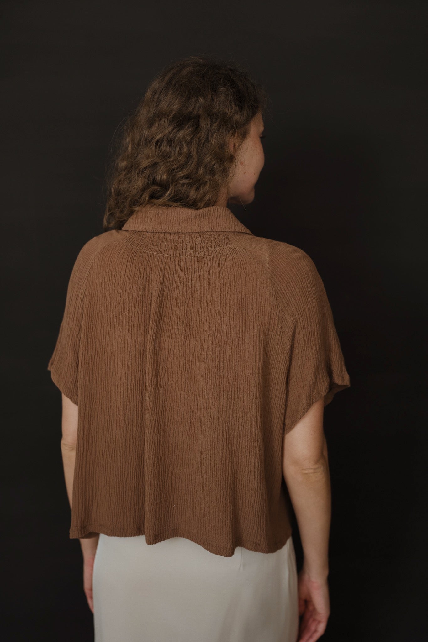 Crinkled Linen Top