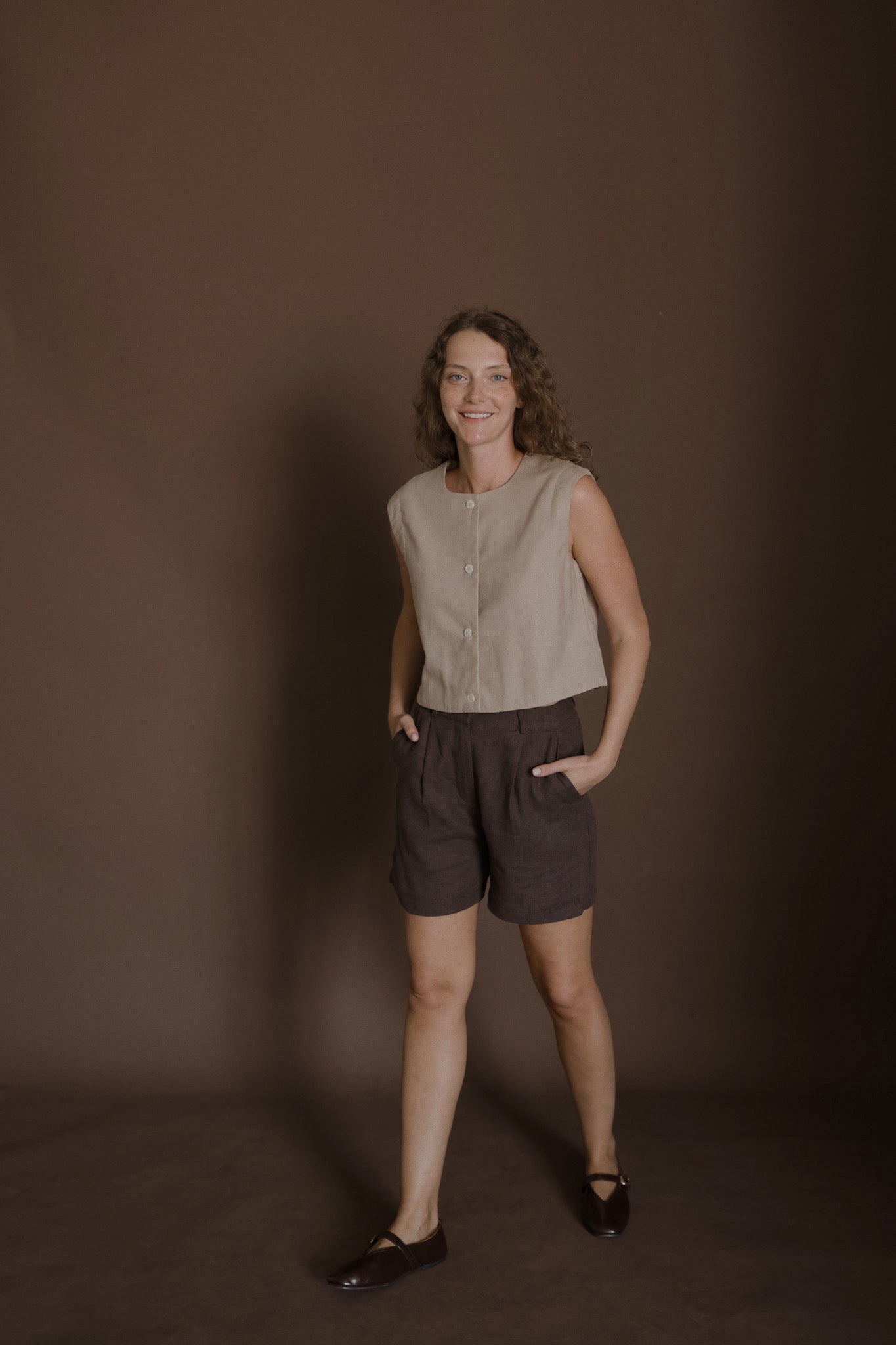 Button Linen Top