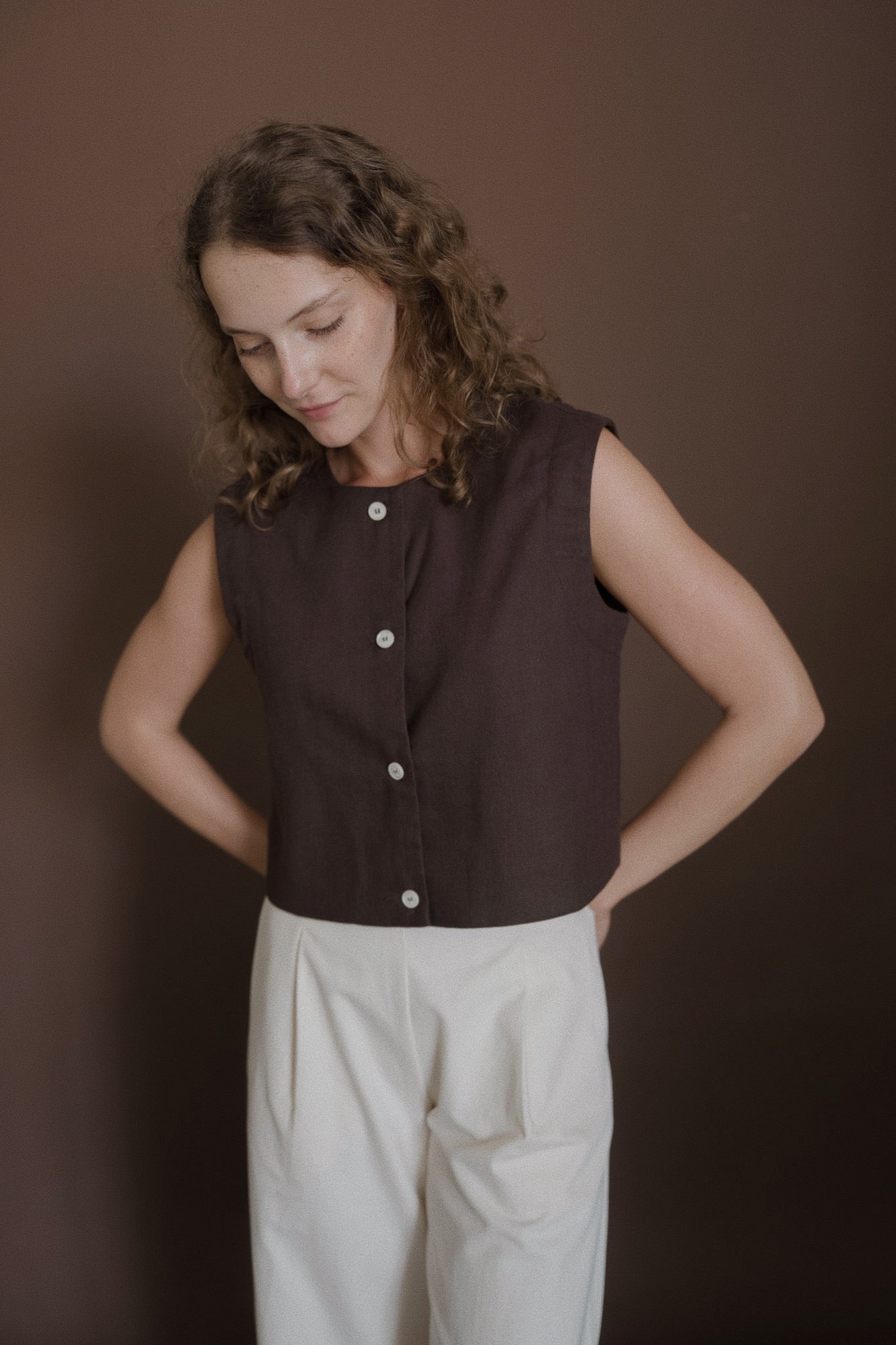 Button Linen Top