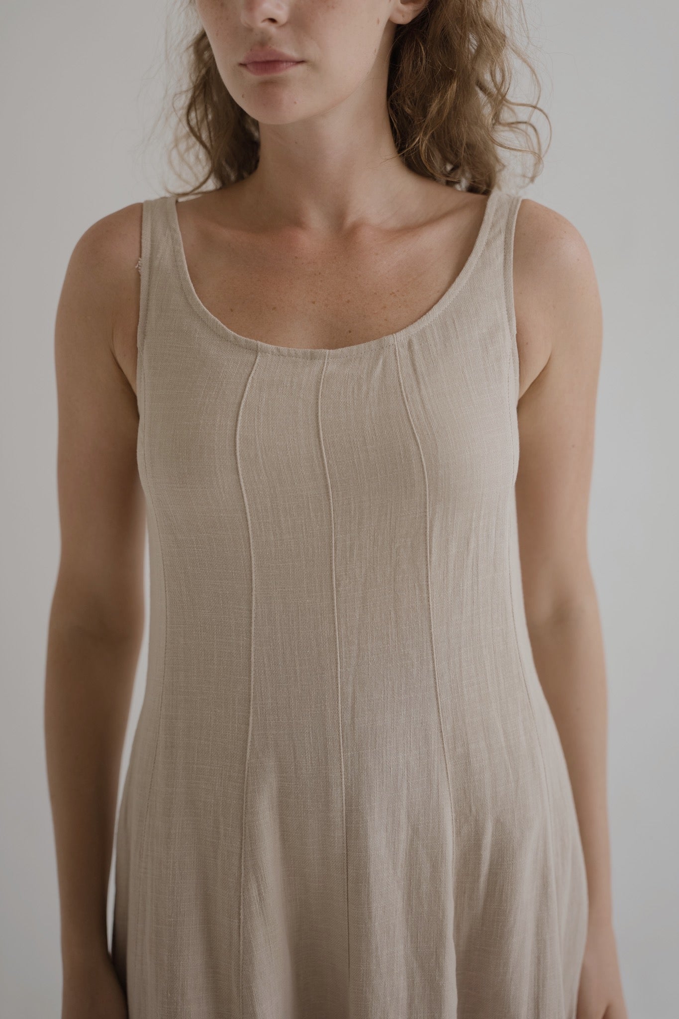 Panelled Linen Dress