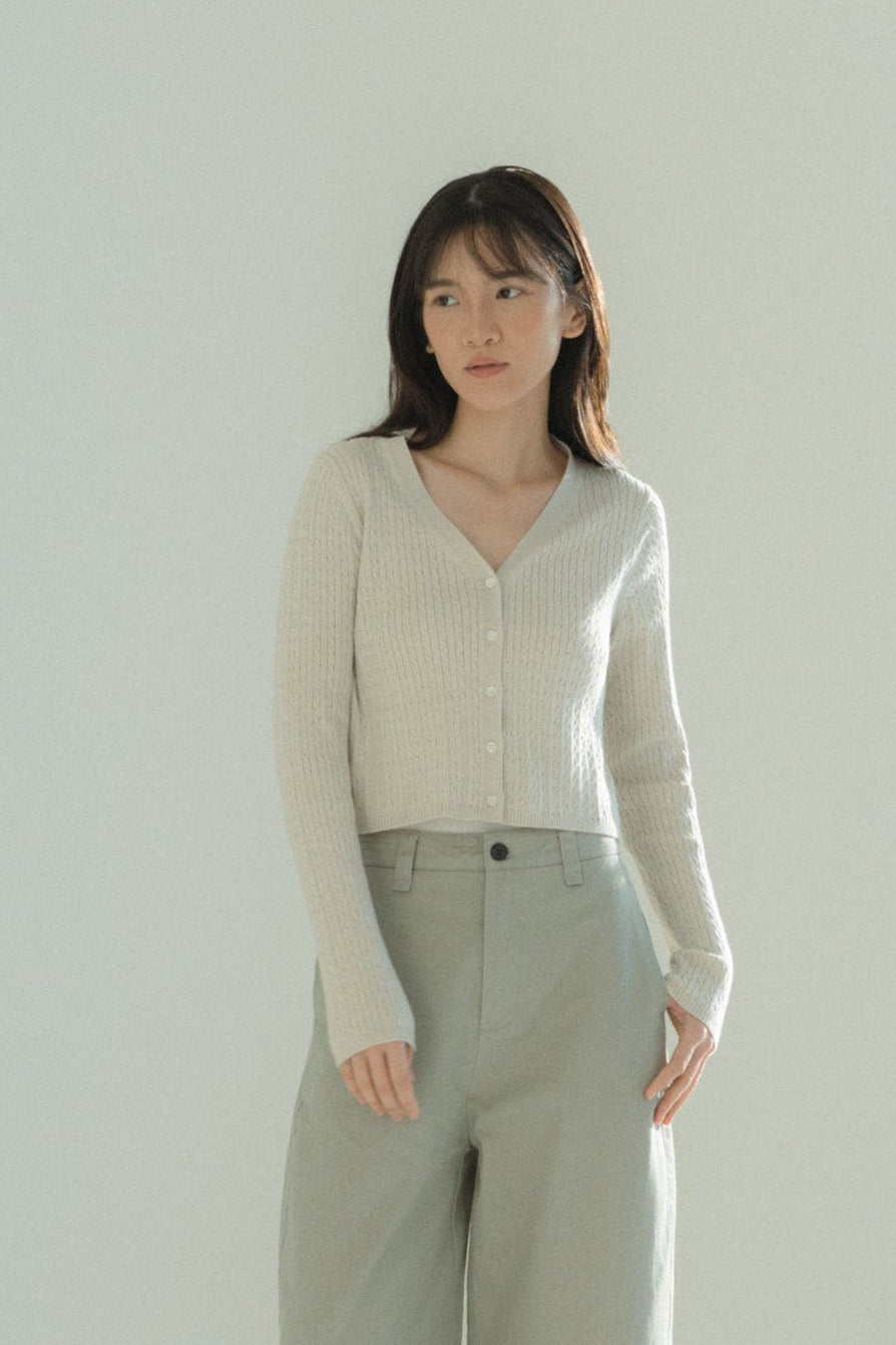 Cropped Knit Cardigan