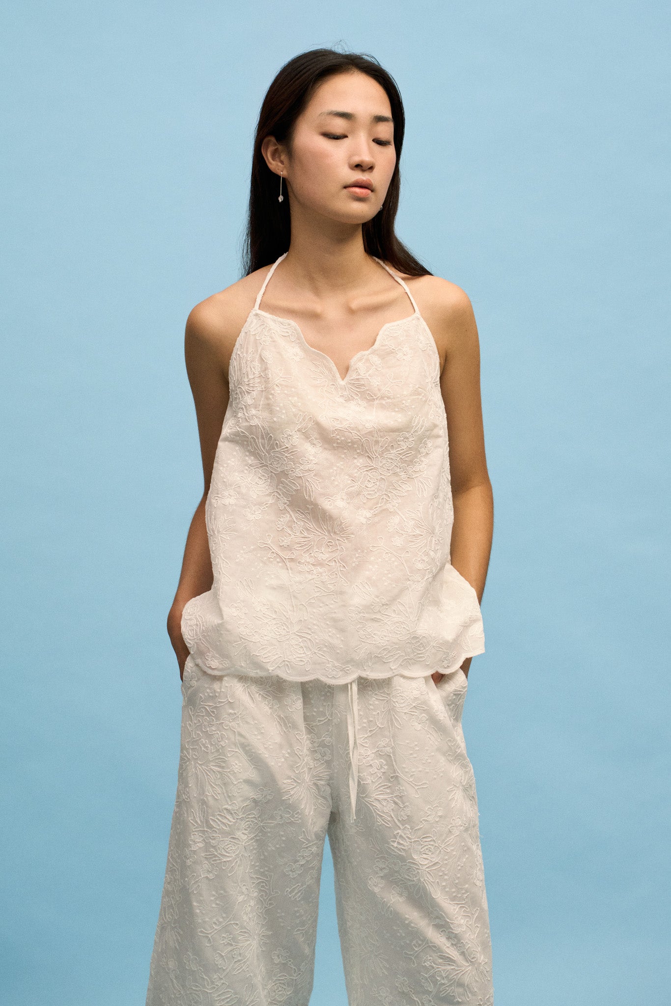 Embroidery Cotton Trousers