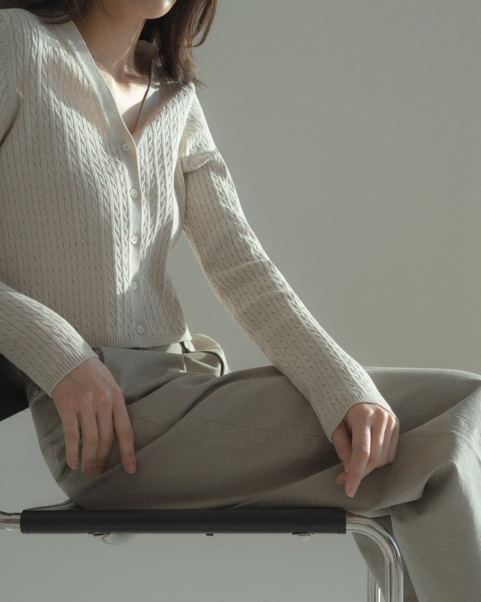 Cropped Knit Cardigan