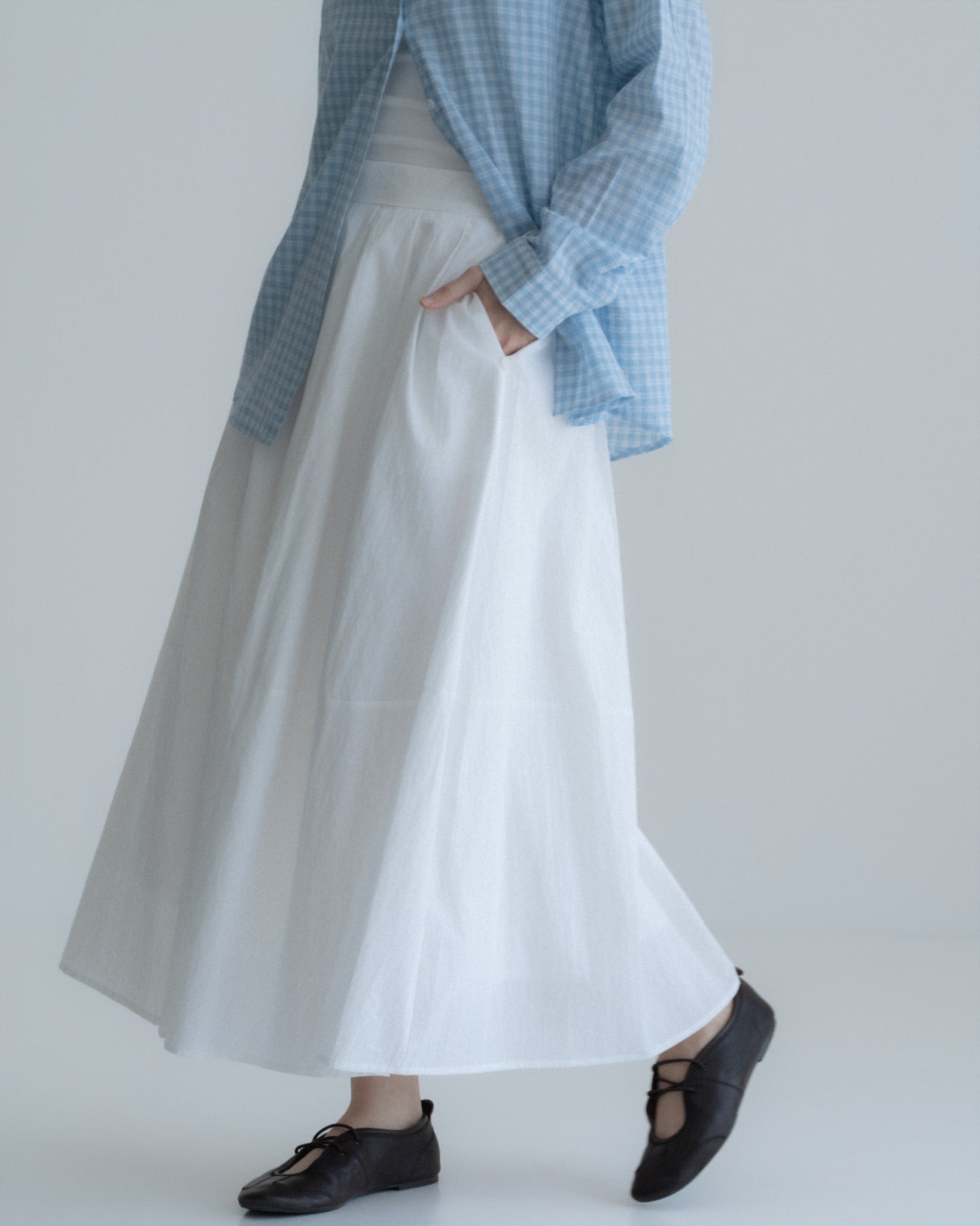 Pleated Flare Skirt