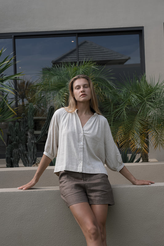 Button Linen Top