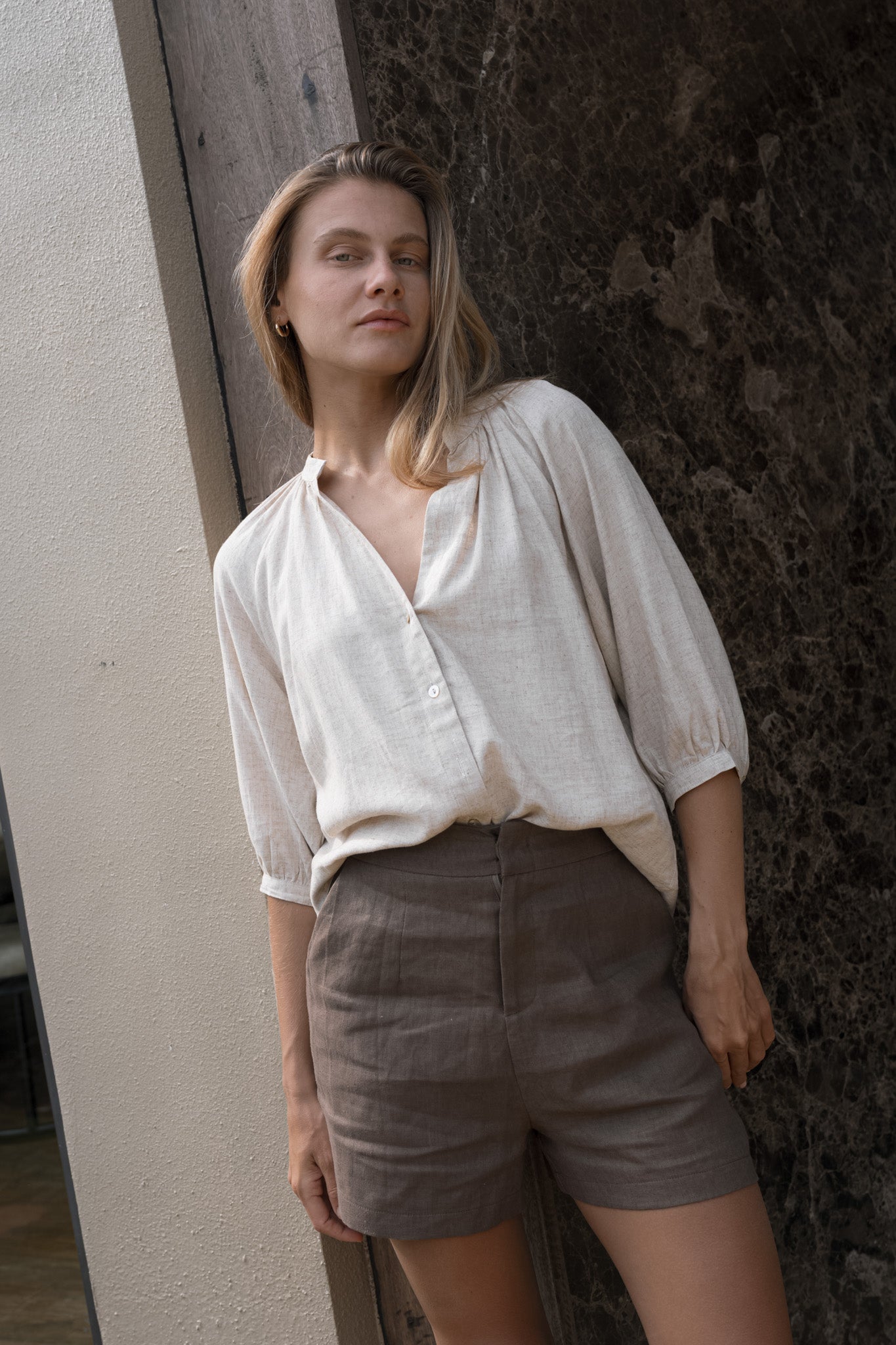 Button Linen Top