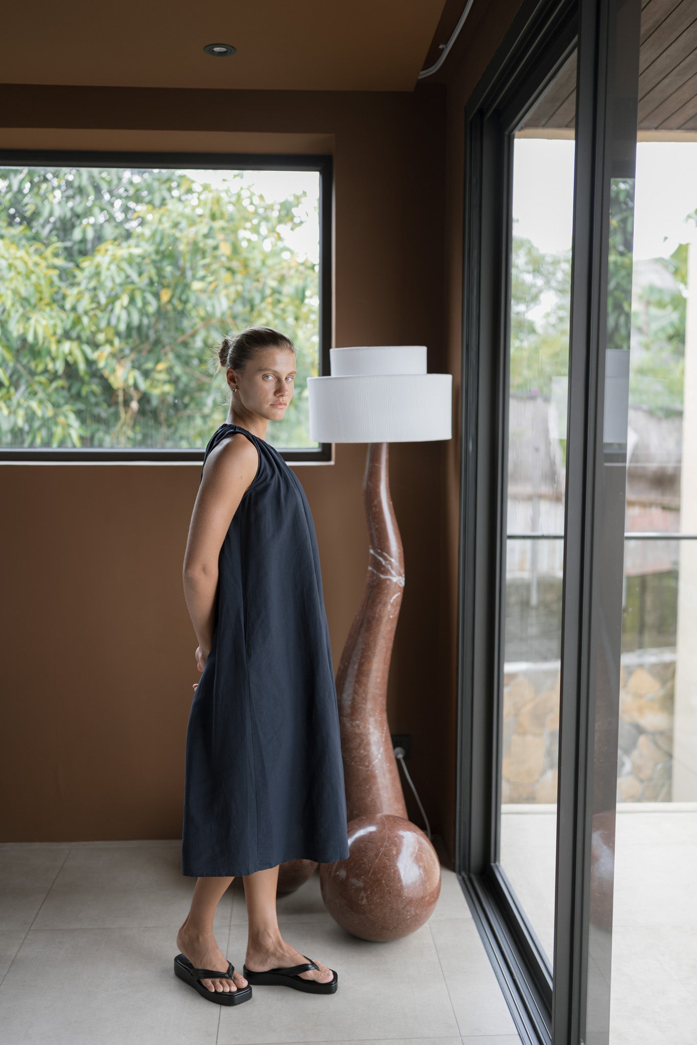 Gathered Tencel Dress