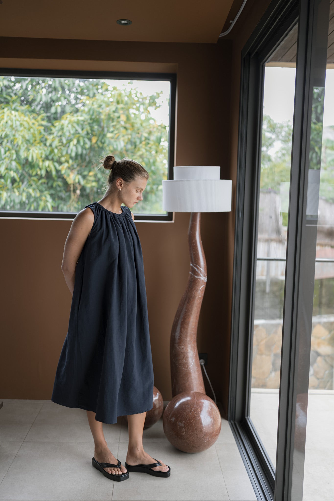 Gathered Tencel Dress