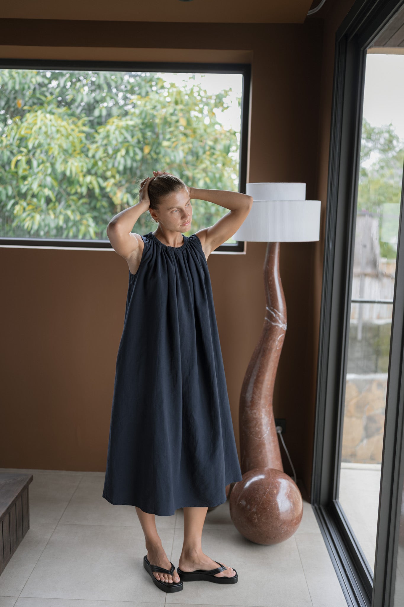 Gathered Tencel Dress