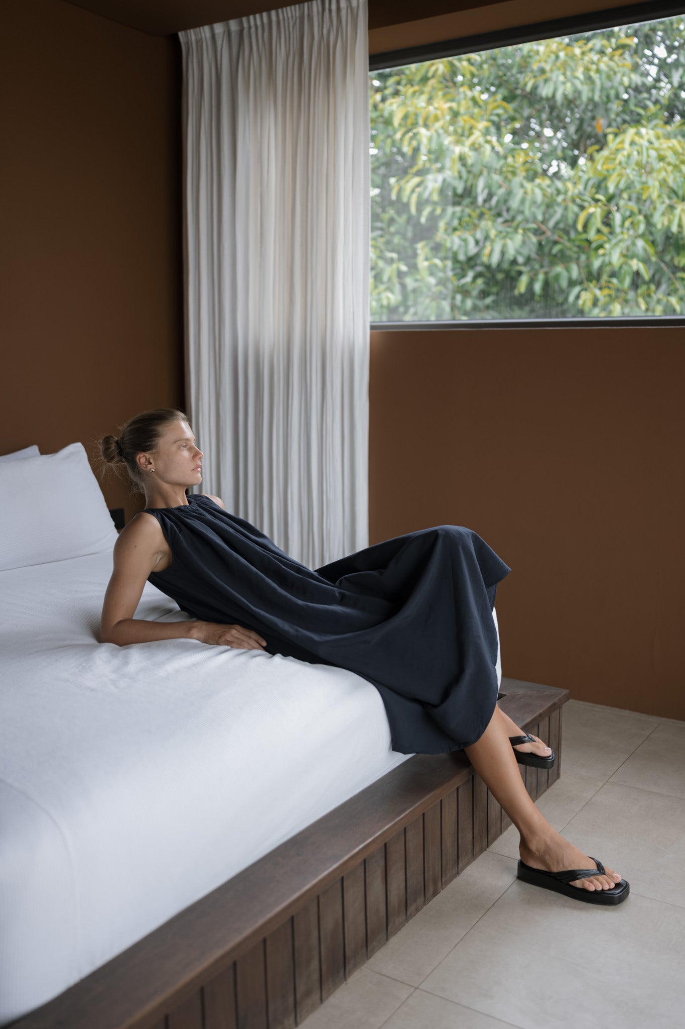 Gathered Tencel Dress